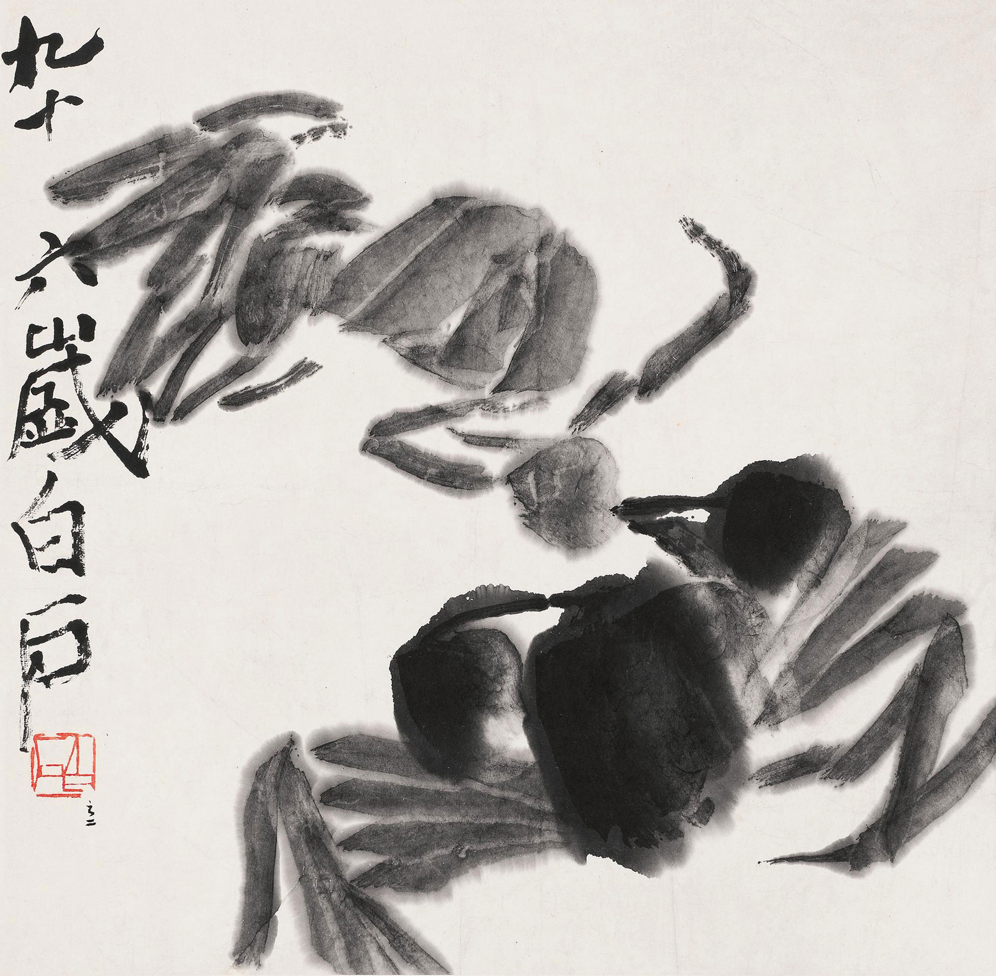 2112墨蟹立轴水墨纸本