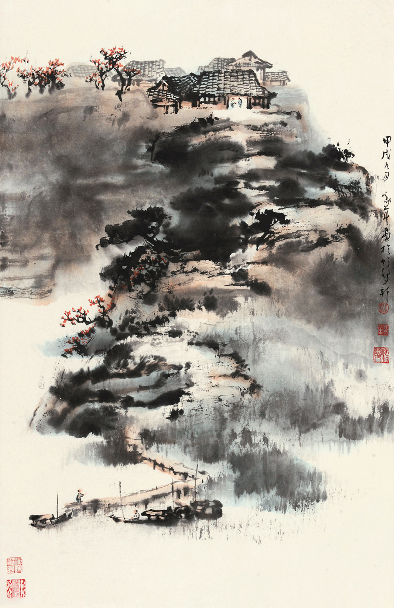 6098 1994年作 山寺桃花始盛开 镜心 设色纸本