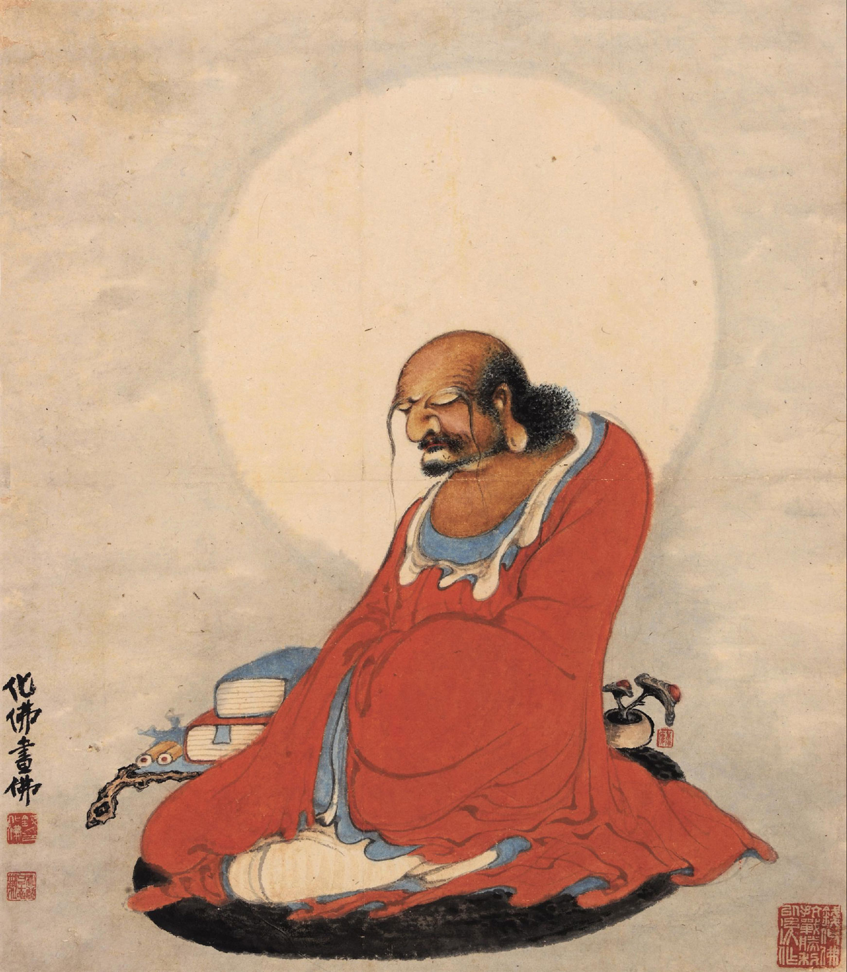 1619红衣罗汉立轴设色纸本