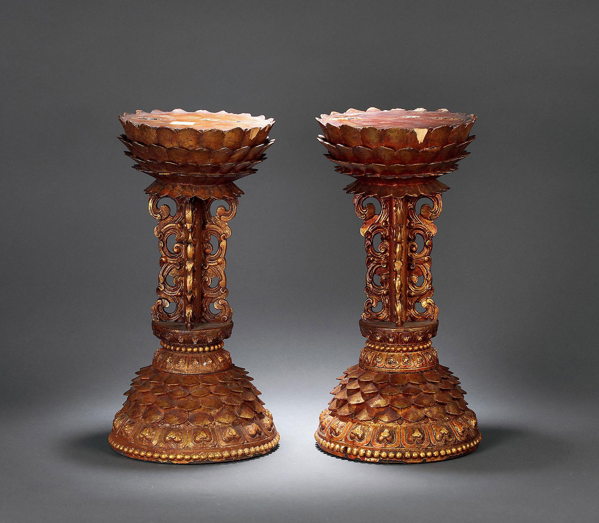 木雕金漆莲花座-中国古董珍玩(ii)——佛教艺术,玉器及工艺品-雅昌