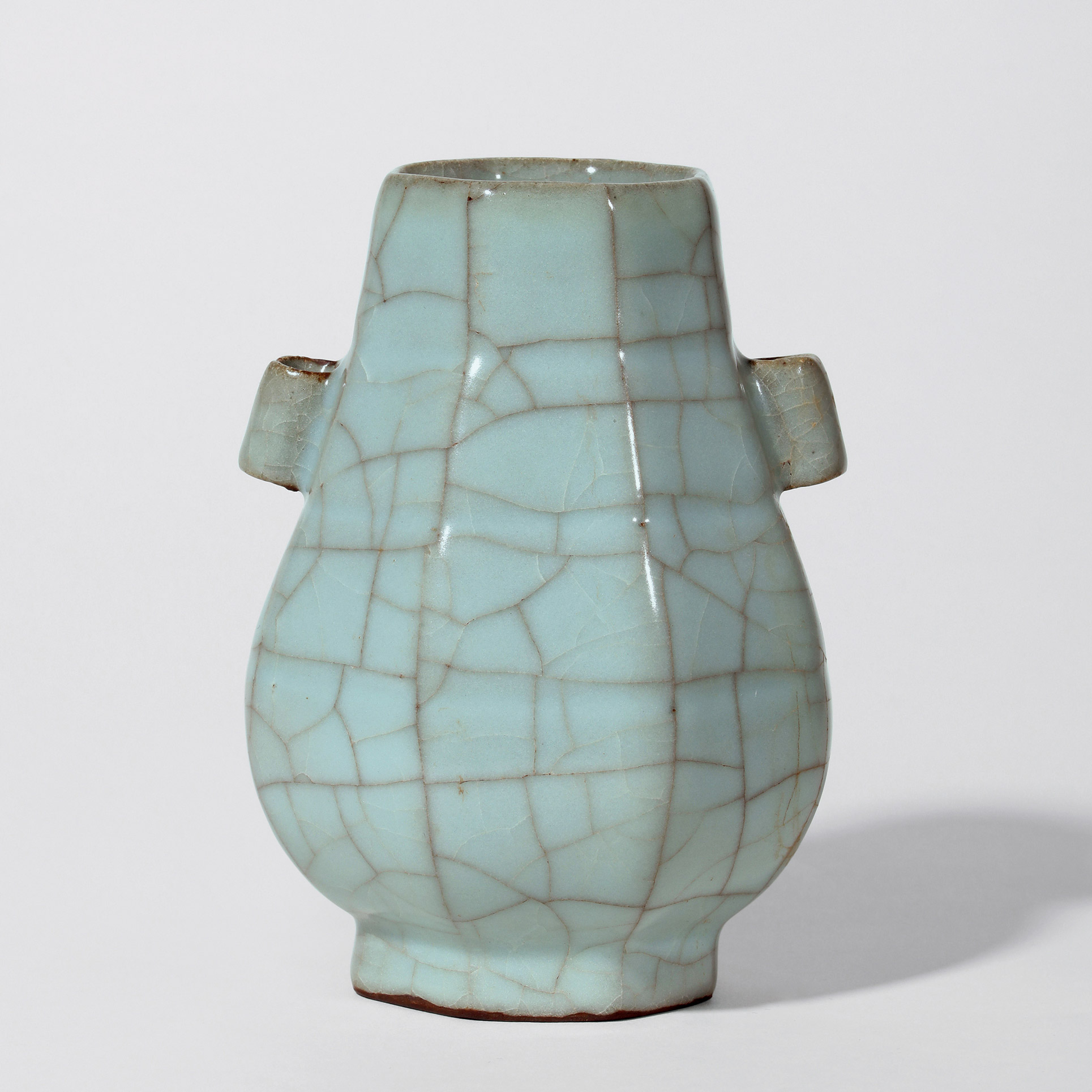 6079明仿官釉八方贯耳壶