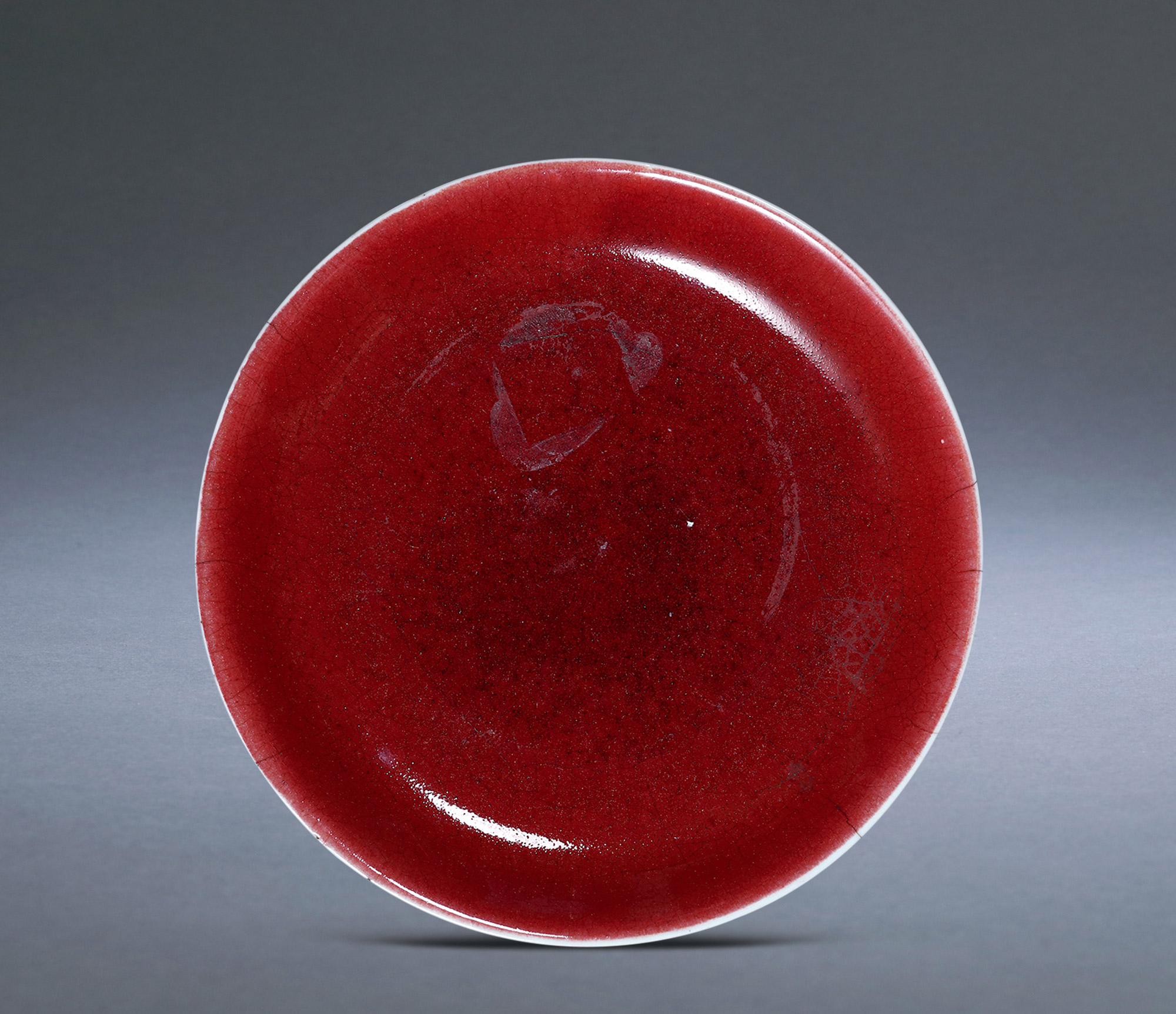 5548 清康熙 郎窑红釉盘