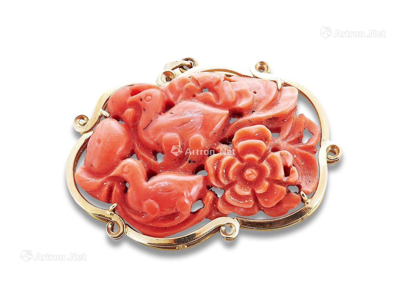 0072孩儿面红珊瑚吊坠