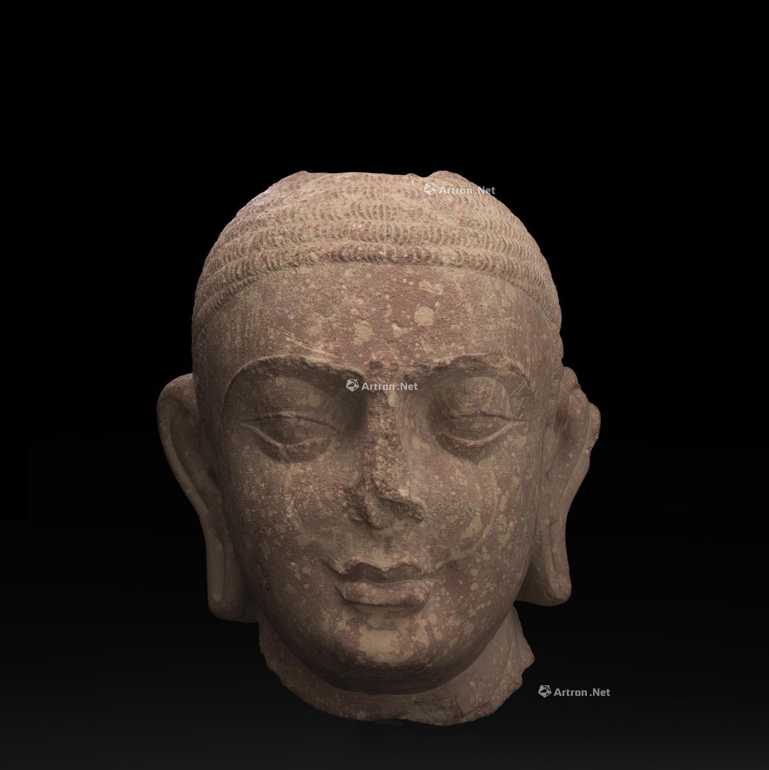 马图拉地区 红砂石雕佛头像-尚义星先生珍藏重要亚洲艺术-雅昌拍卖