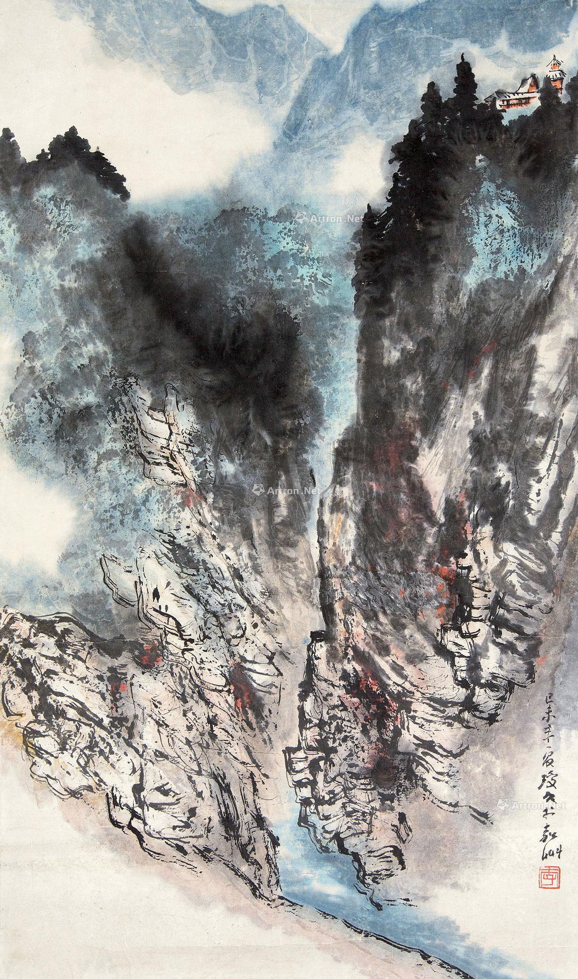 0131山水镜片纸本