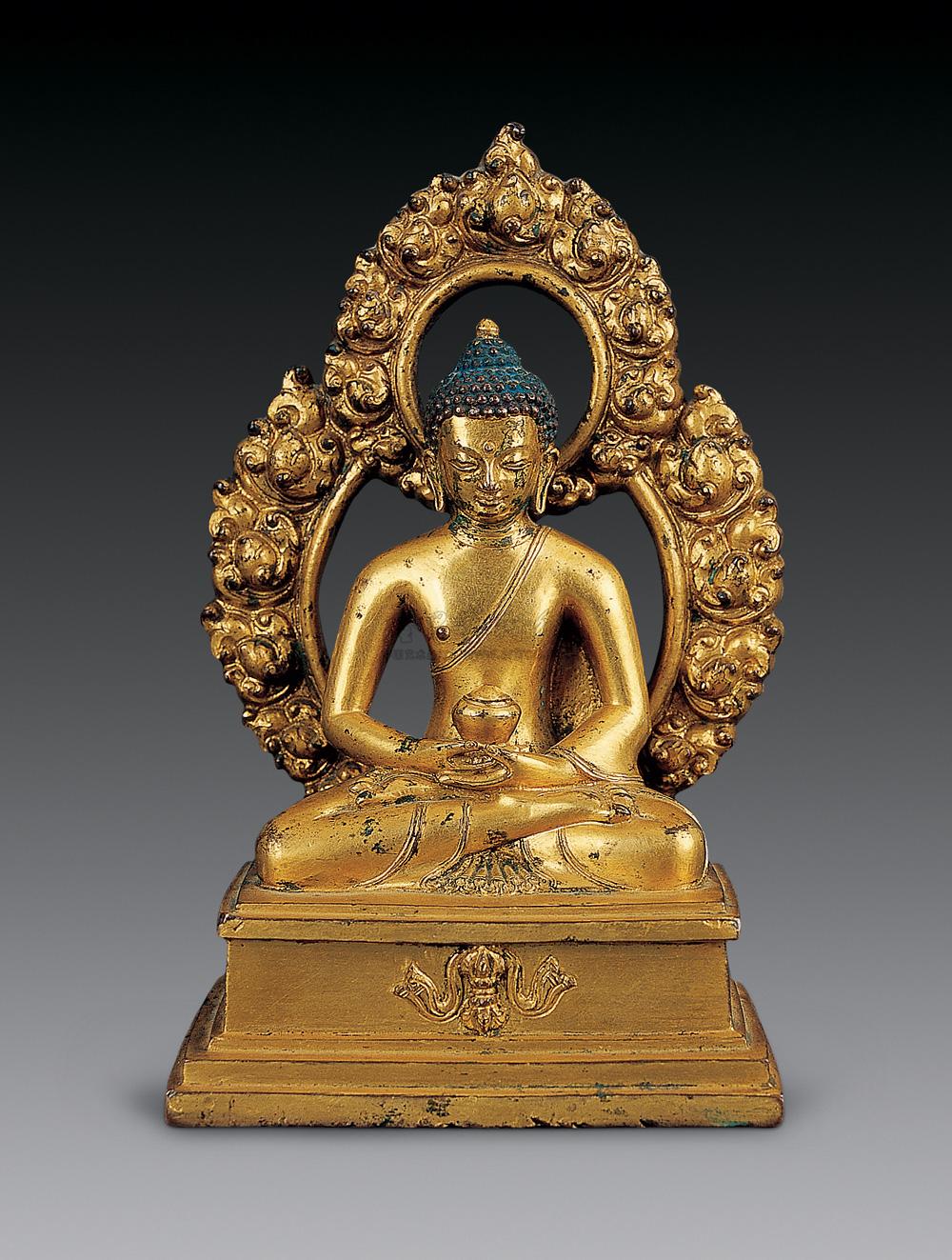 0047 清 铜鎏金释伽牟尼拖钵像