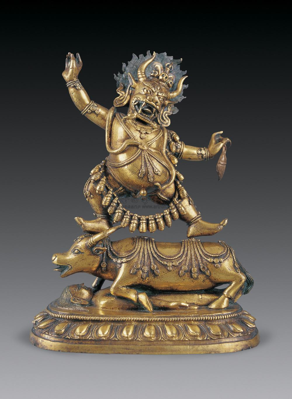 铜鎏金降阎魔尊-瓷器 金铜佛像 工艺品-雅昌拍卖