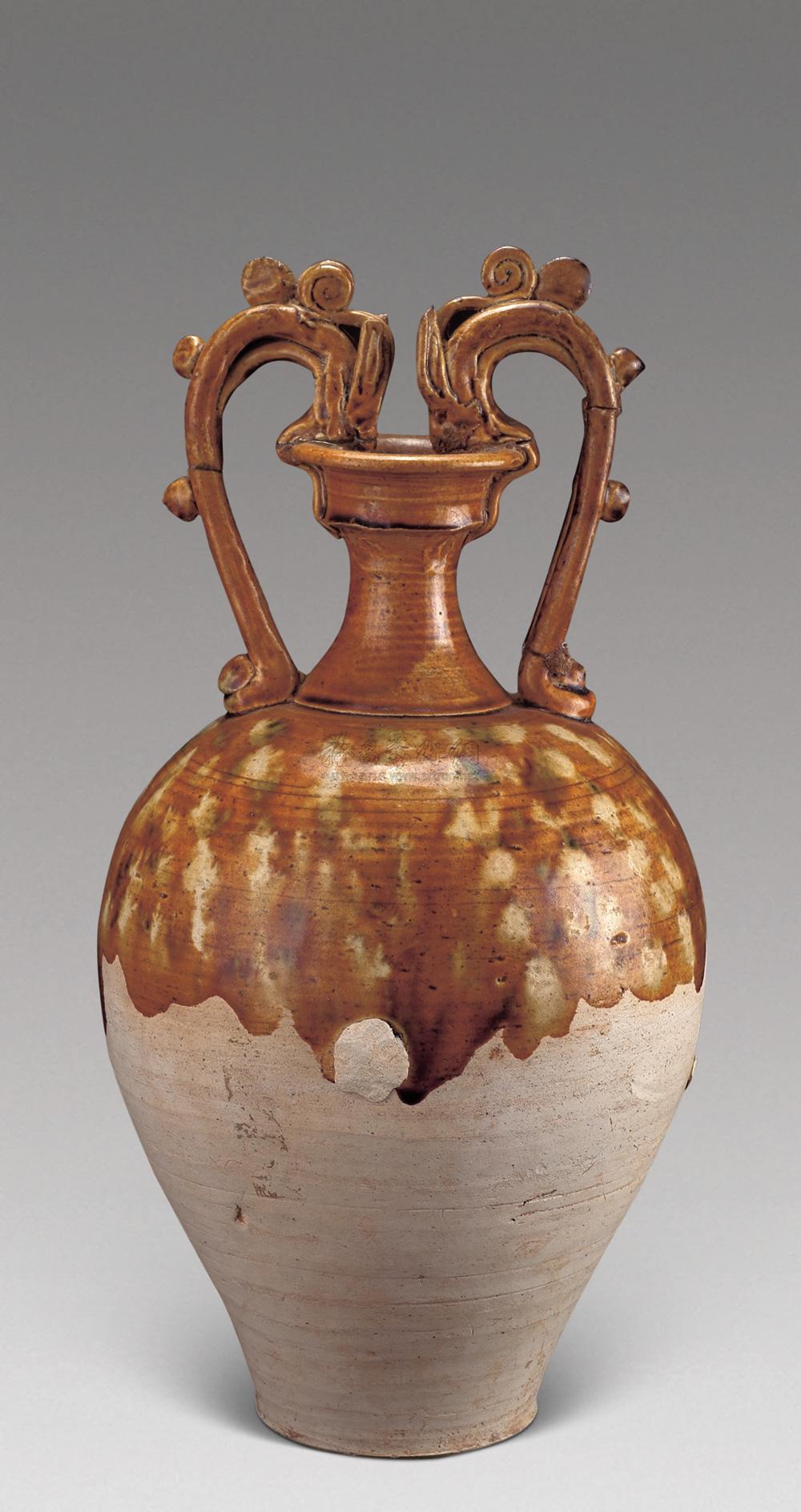 0402 唐 三彩双龙瓶