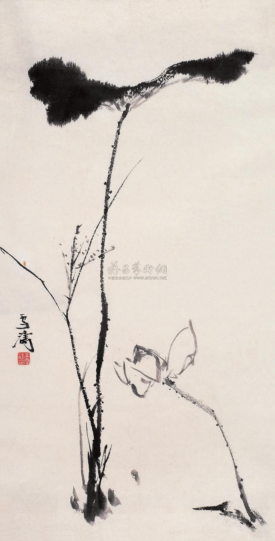 0064 墨荷 立轴 水墨纸本