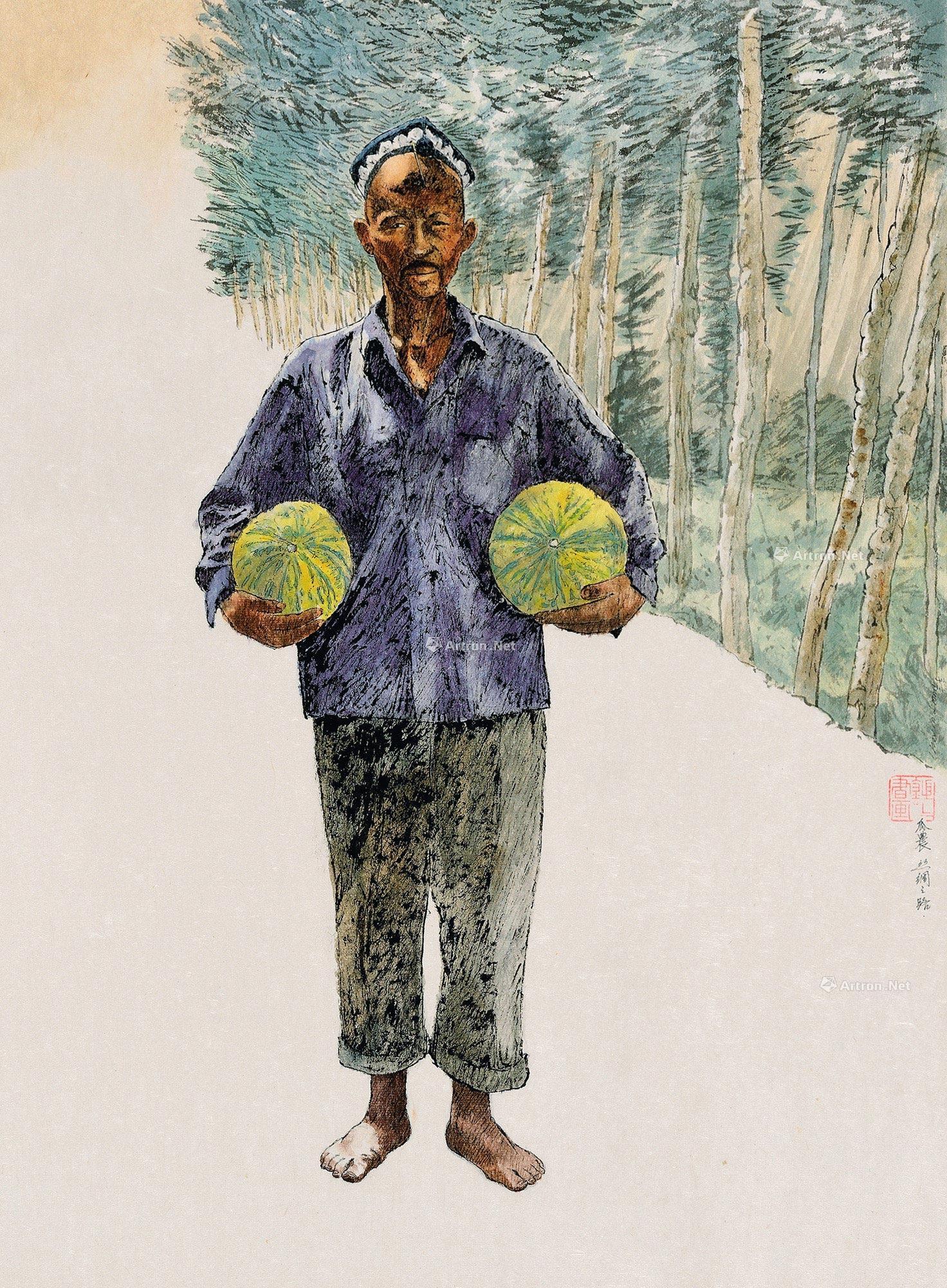 0178 农民 水彩纸本