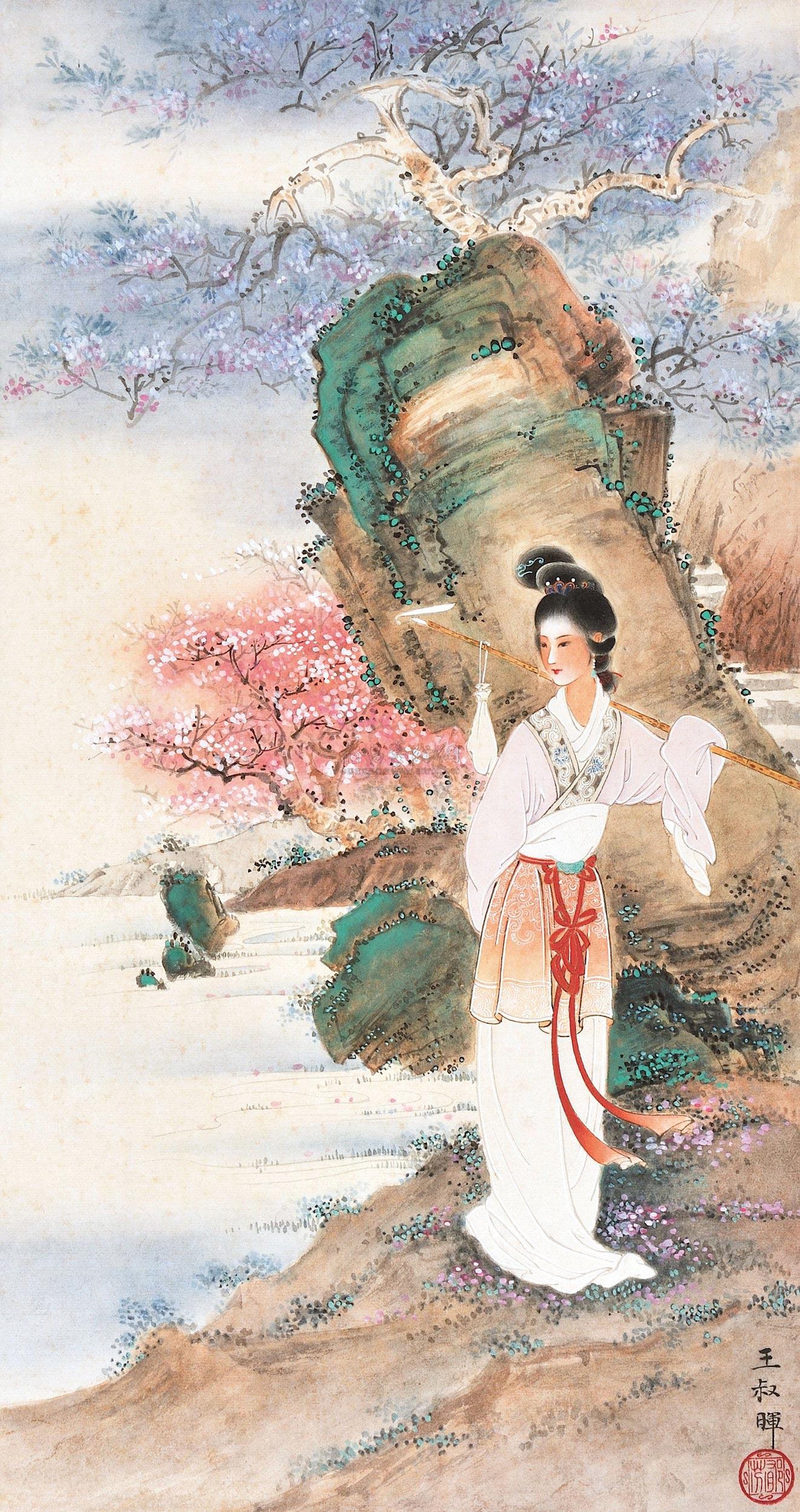 梅花仕女图-中国书画一-雅昌拍卖