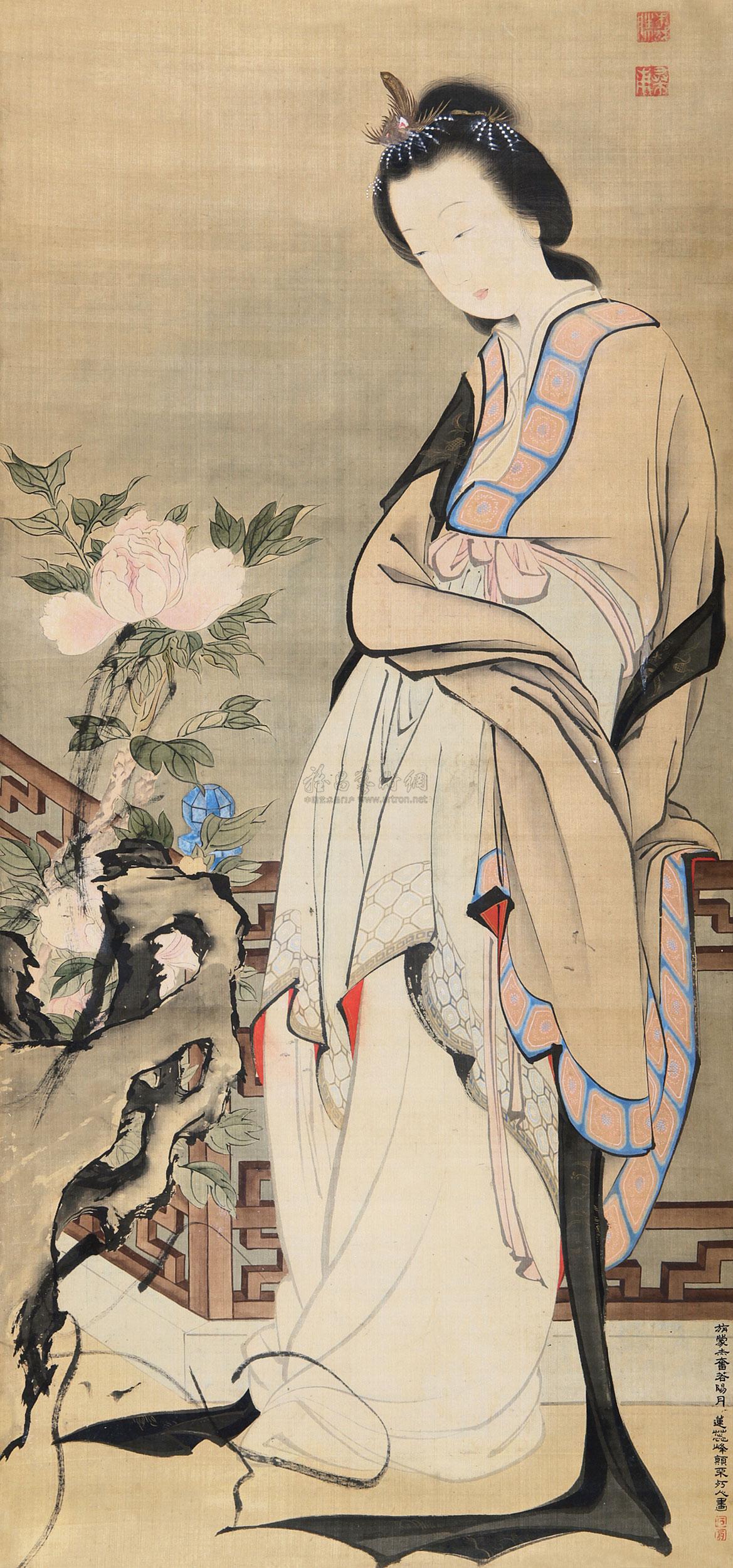 0555 仕女图 立轴 设色纸本