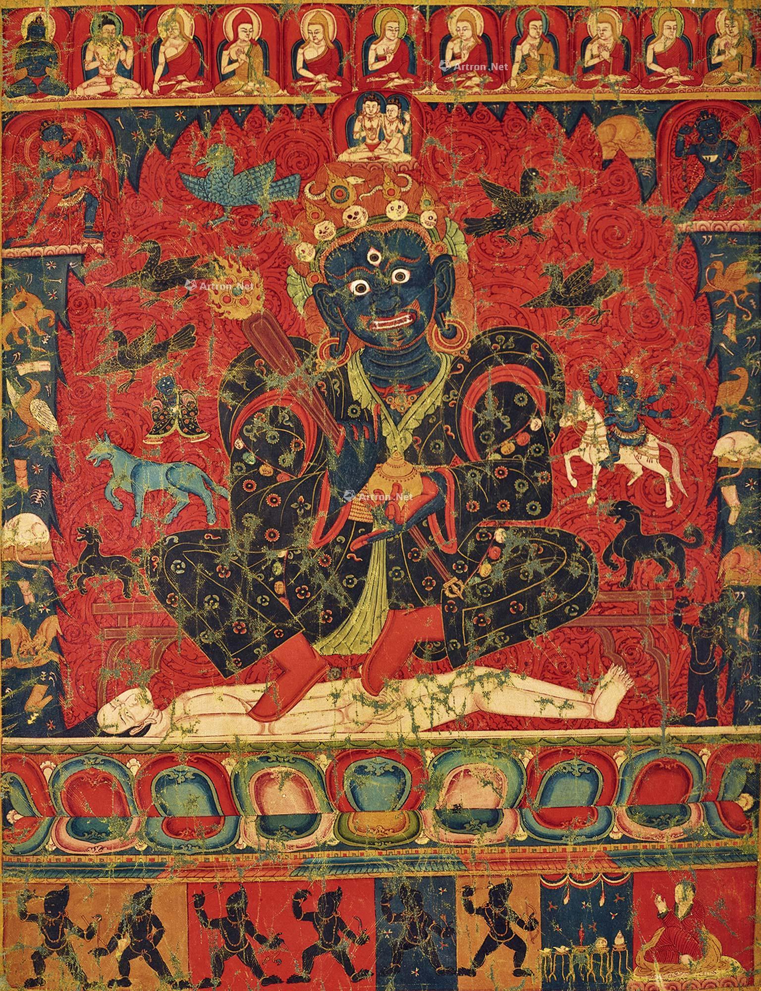 二臂大黑天唐卡-云水禅心——佛教及铜炉艺术精粹-雅昌拍卖