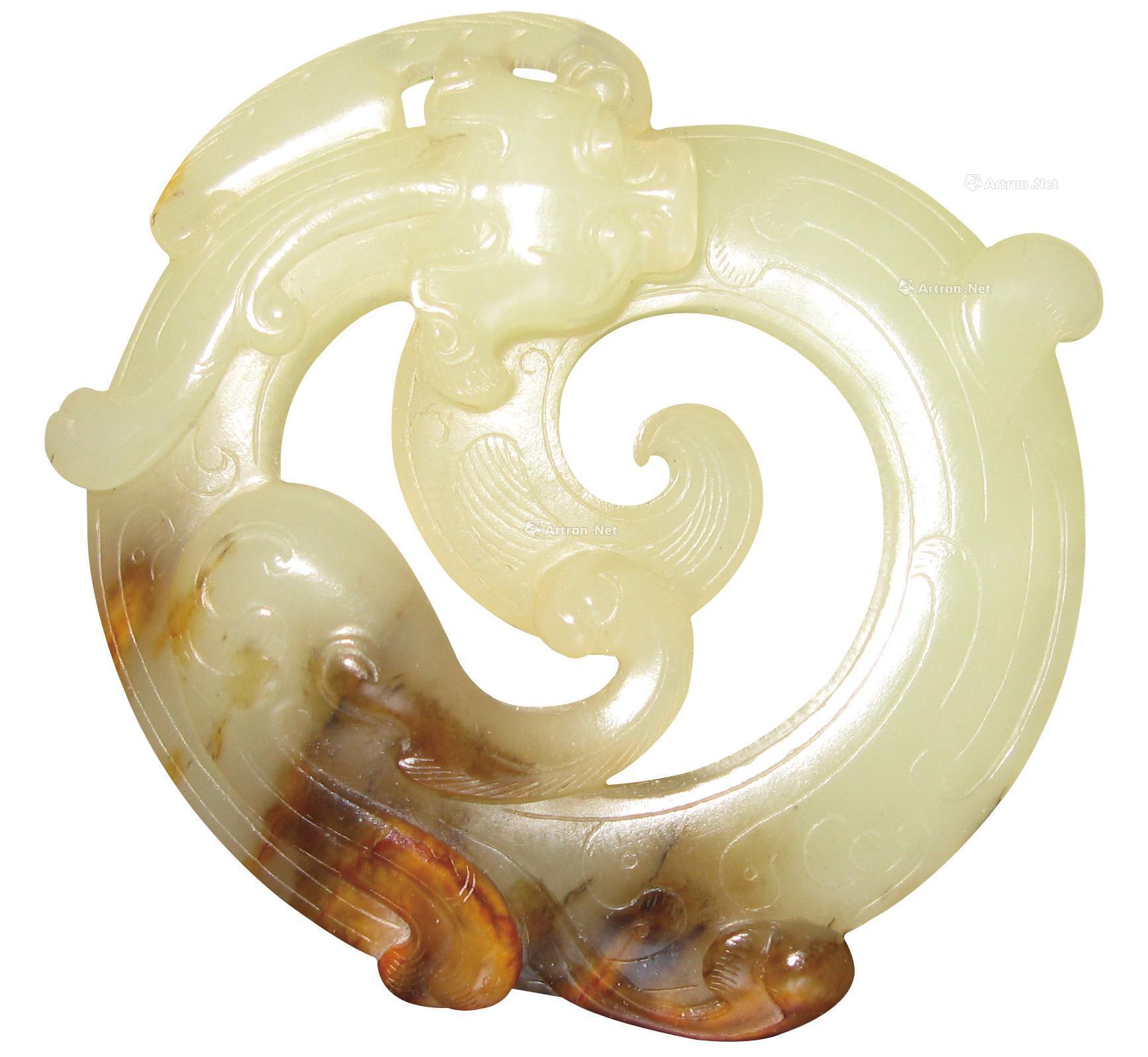 和田白玉螭龙玉环-玉器-雅昌拍卖