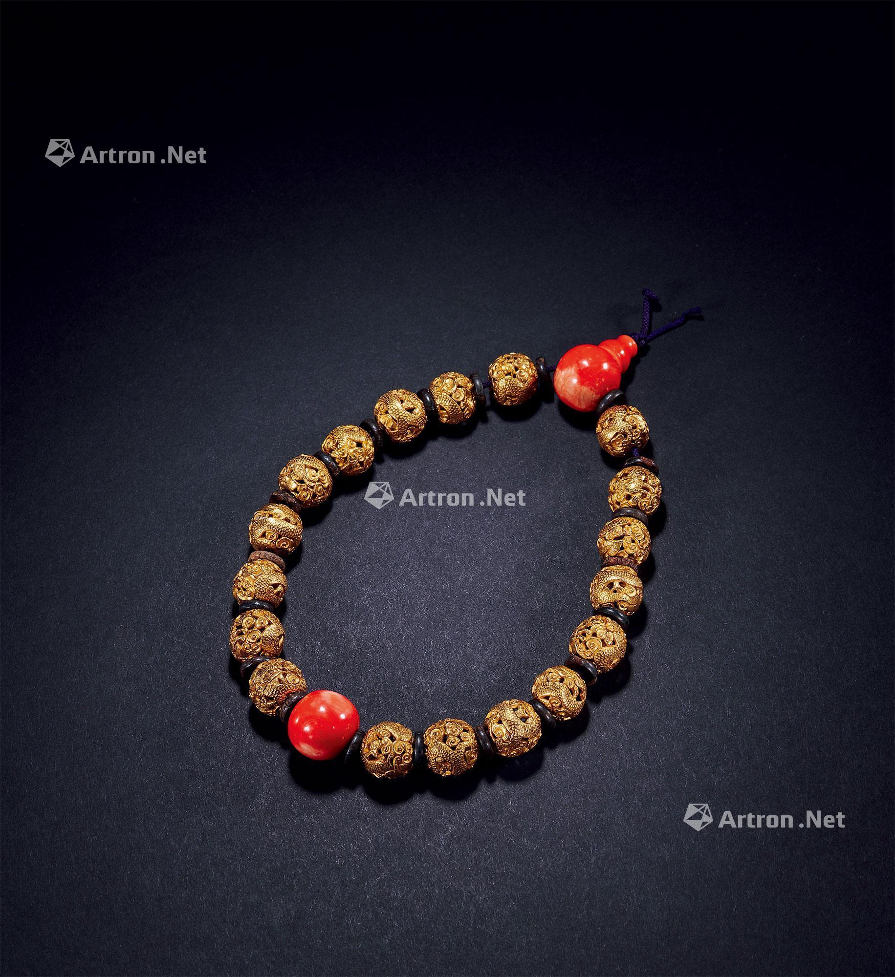 龙纹金珠十八子手串-金和轩玉器专场-雅昌拍卖