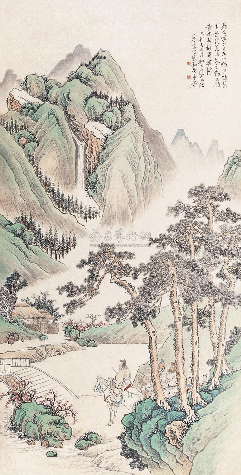 0382三顾茅庐立轴设色纸本