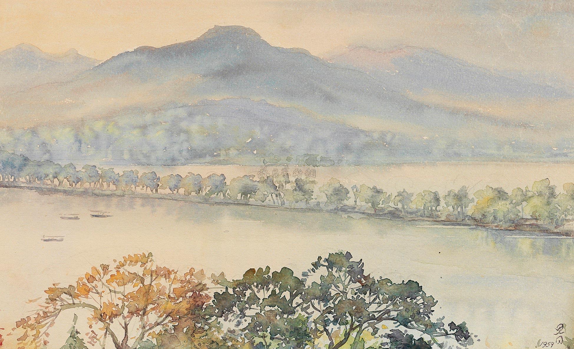 19211959年作苏堤春雨水彩纸本