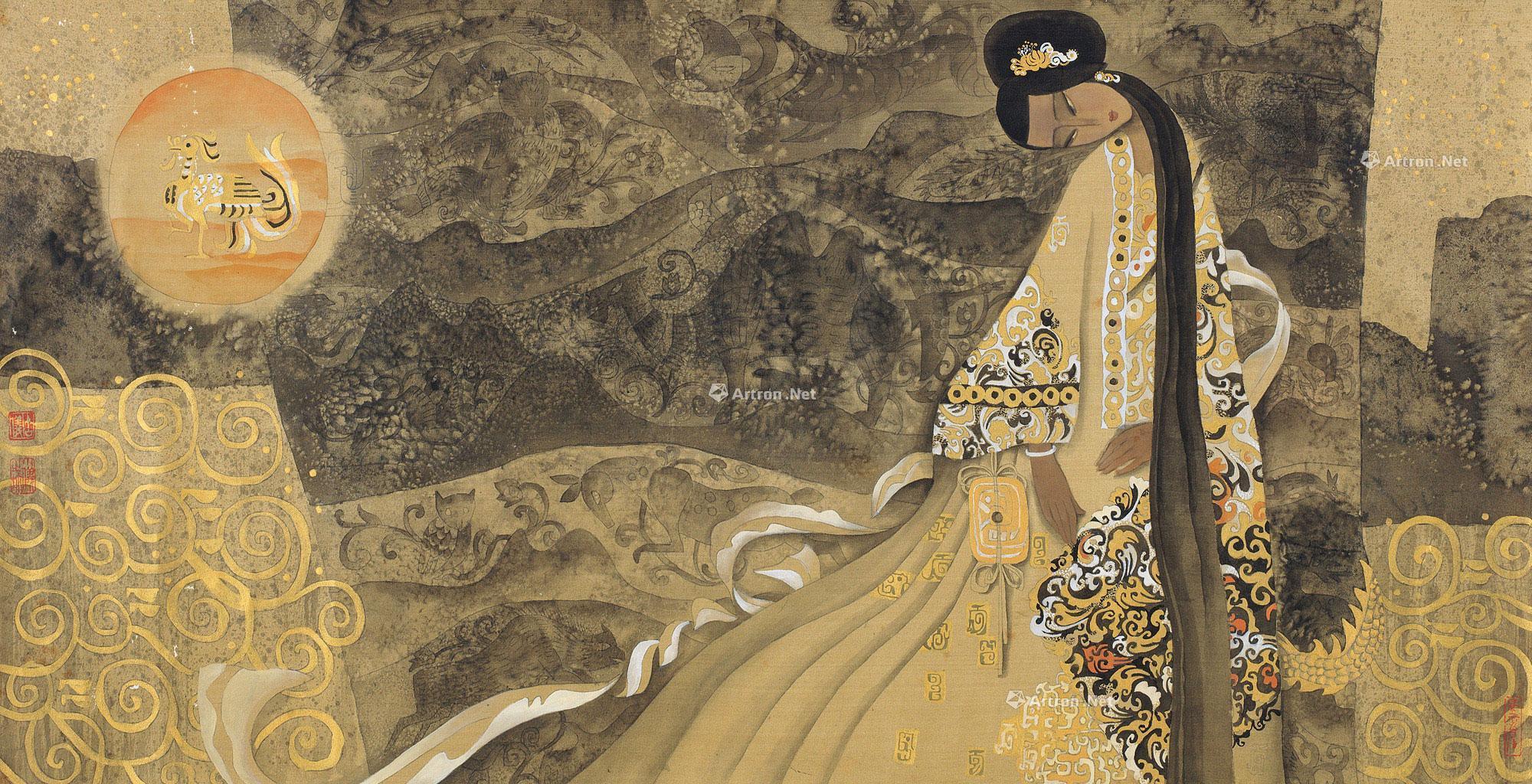 5103巫山神女图镜片设色绢本