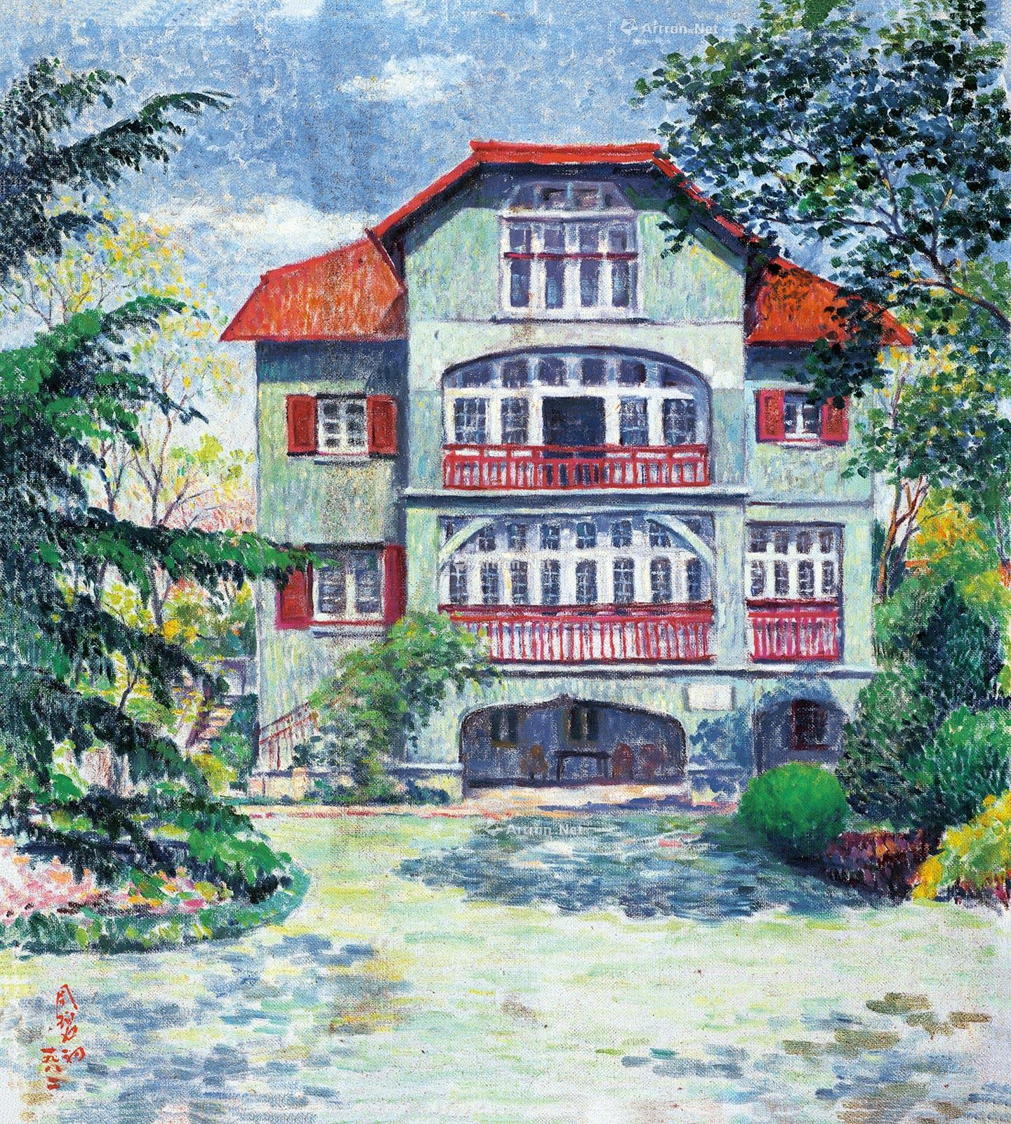 20441982年作周公馆油彩画布