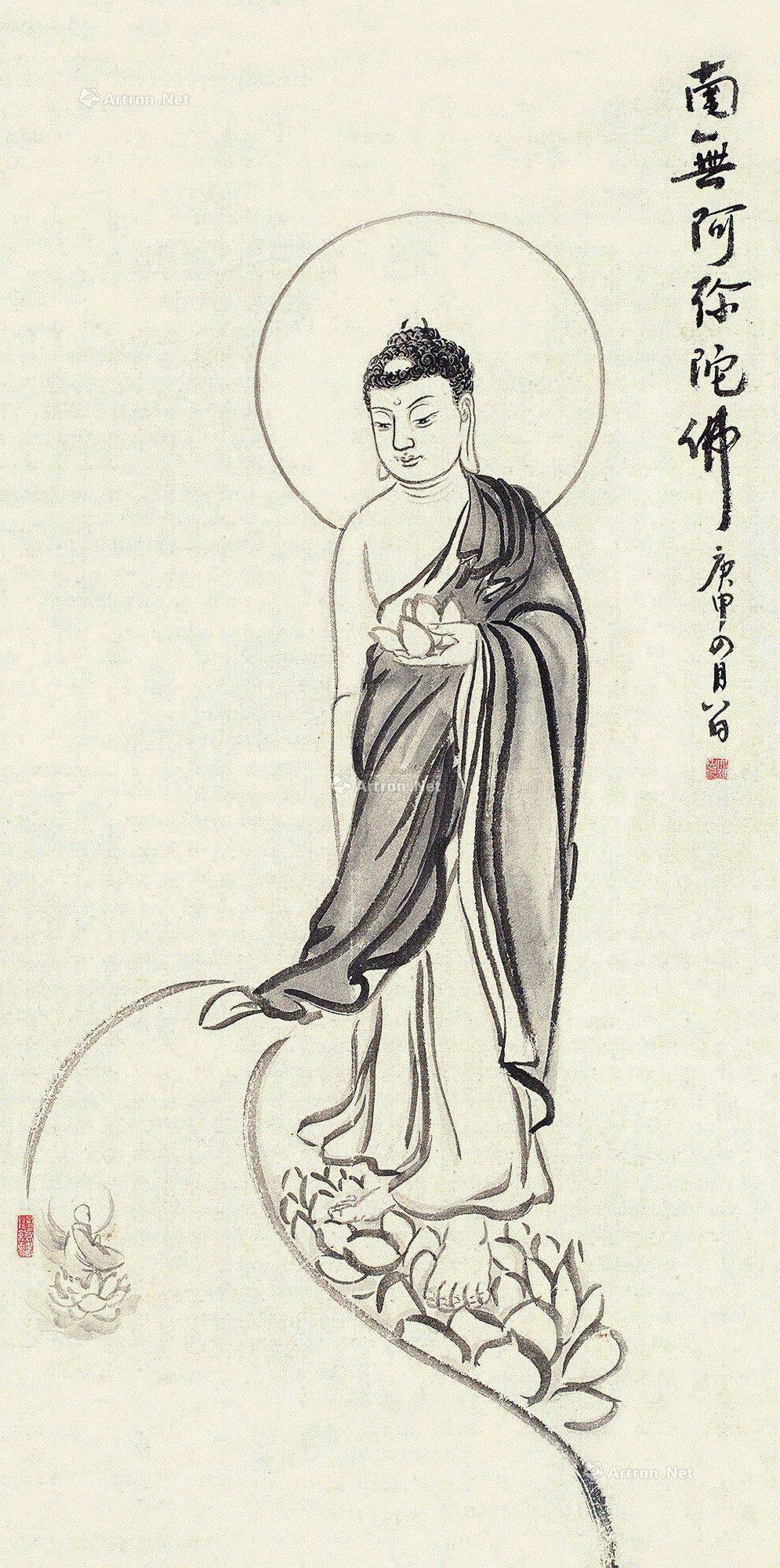 南无阿弥陀佛-禅画宗师圆霖书画-雅昌拍卖