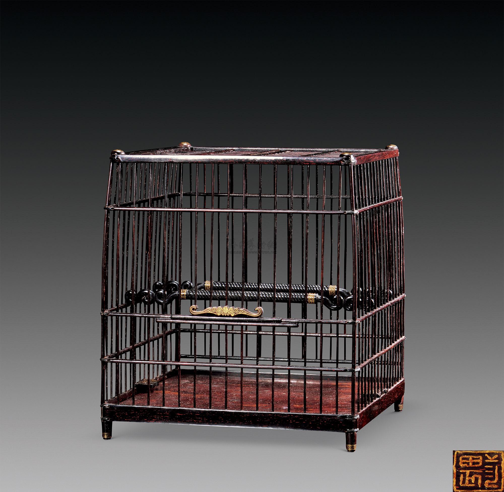 金三畏制紫檀嵌金丝绣眼笼-返璞归真·伊斯兰艺术品及花鸟鱼虫专场