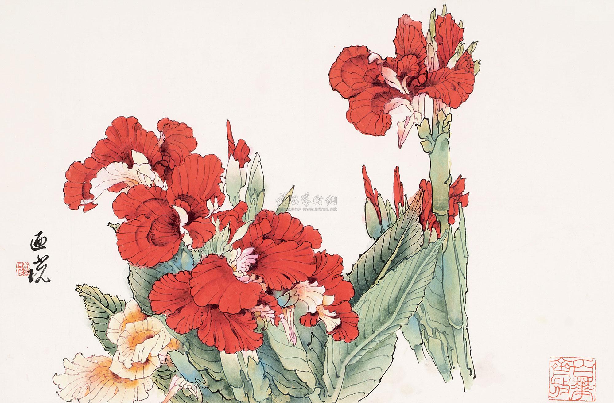 1229 美人蕉 立轴 纸本