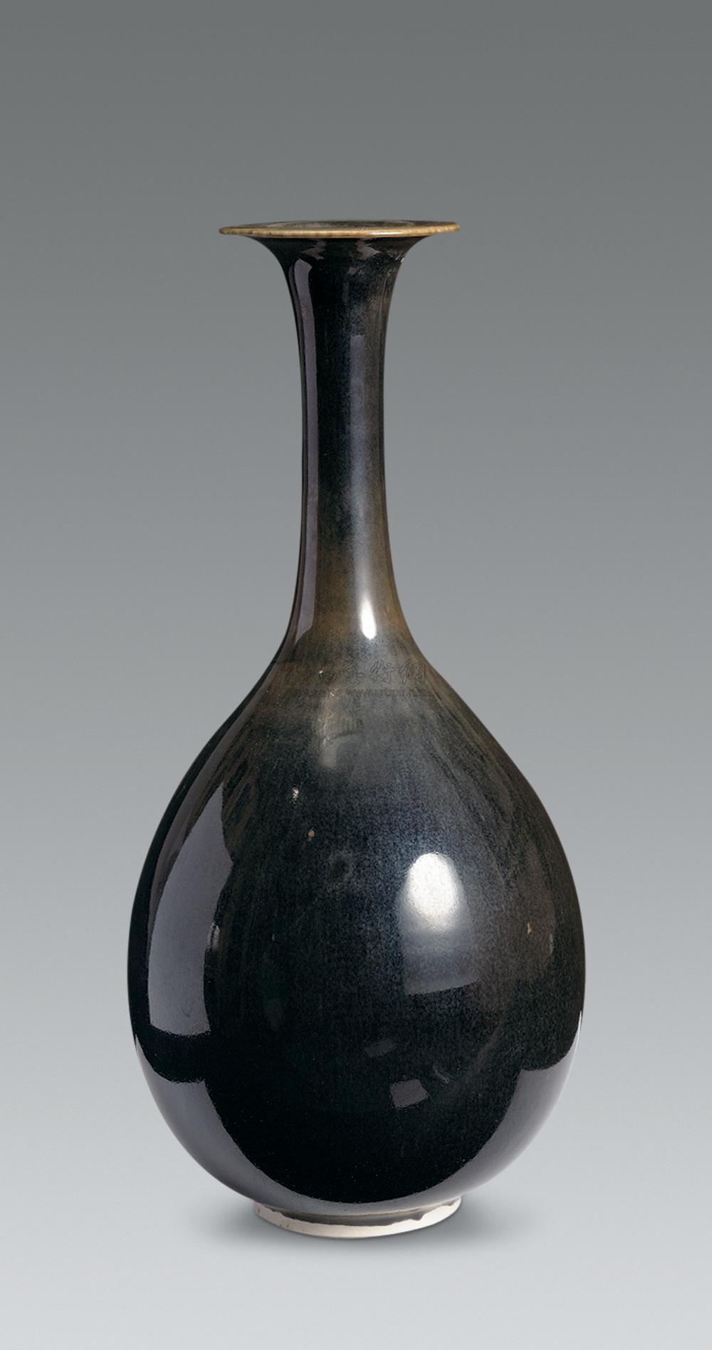 黑定长颈玉壶春瓶-瓷器古董珍品-雅昌拍卖