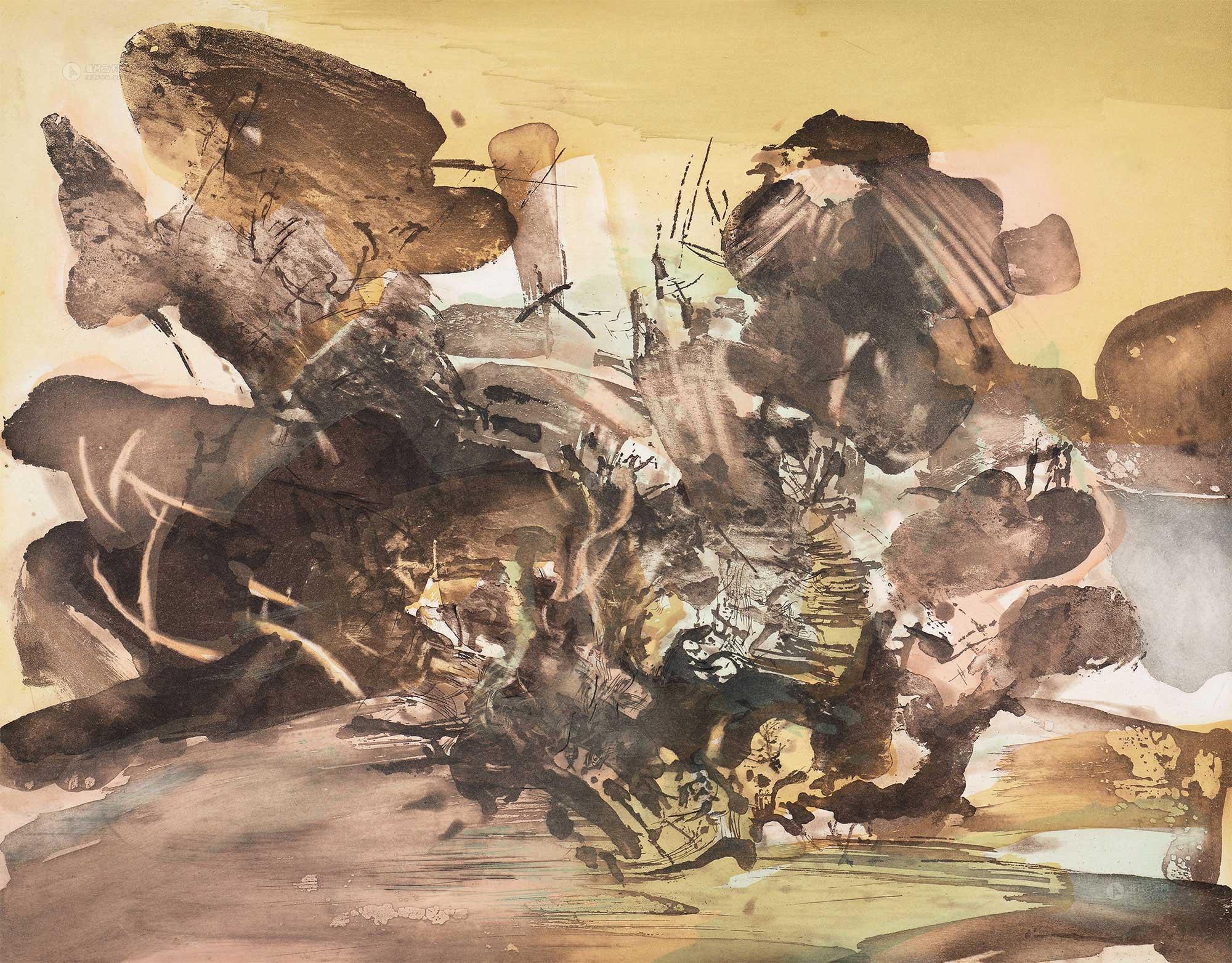 03211974年作海景钢刻铜版画