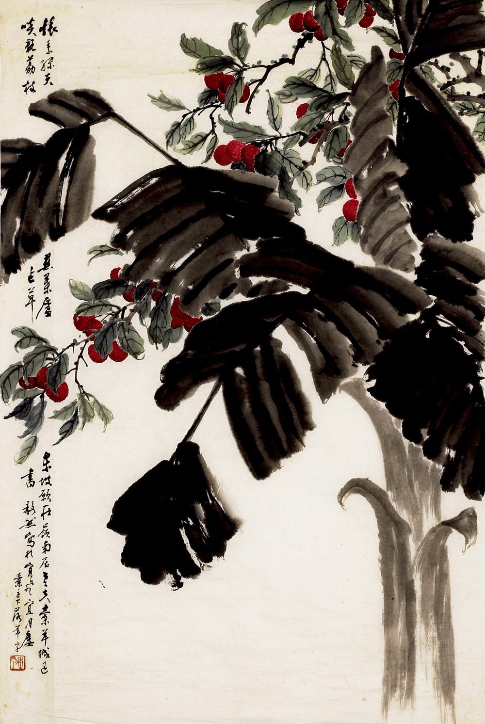 0311芭蕉镜心设色纸本