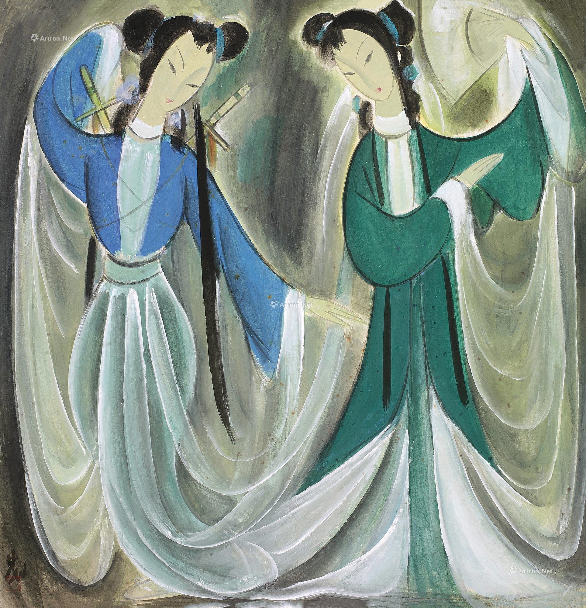 0423白蛇传镜框设色纸本