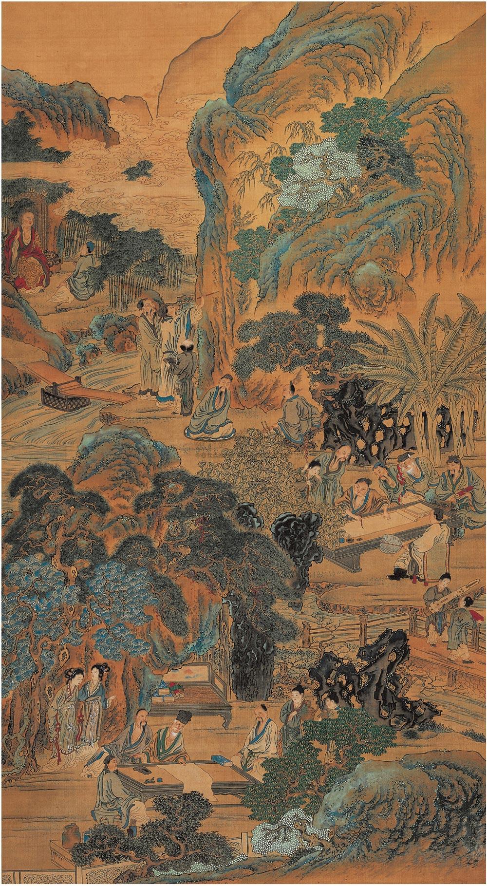 0413兰亭修禊图立轴设色绢本