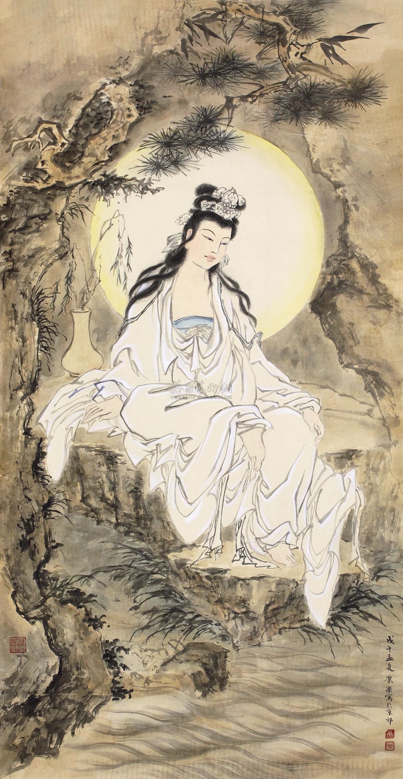 0326 白衣大士 立轴 纸本