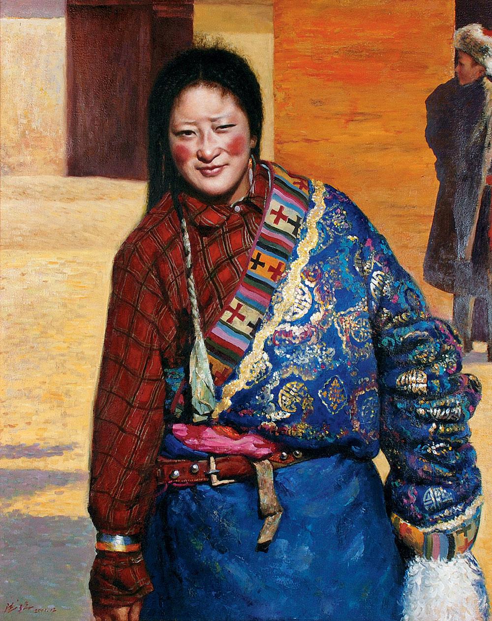 00102001年作藏女布面油画