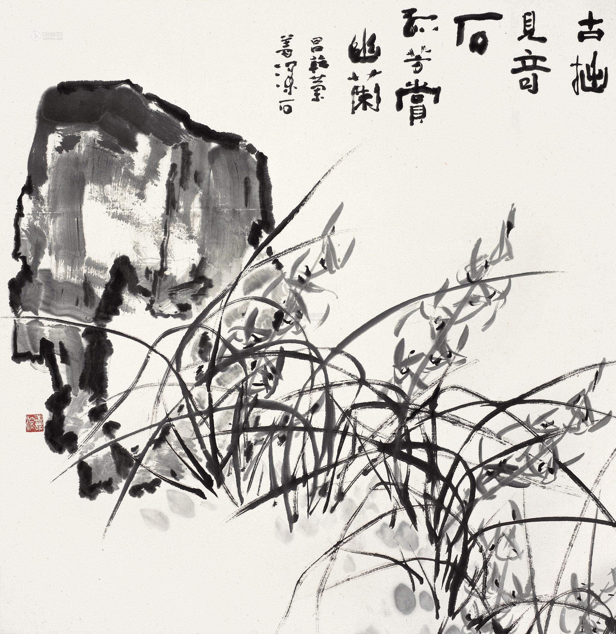 0425 兰石 立轴 水墨纸本