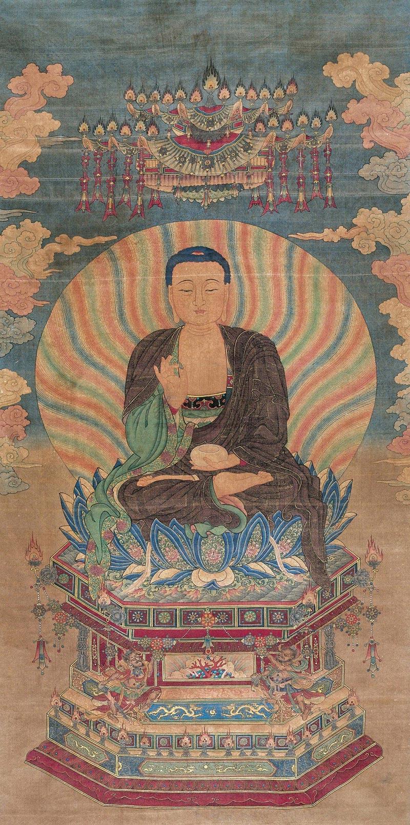 0827 如来佛祖 镜心 设色绢本