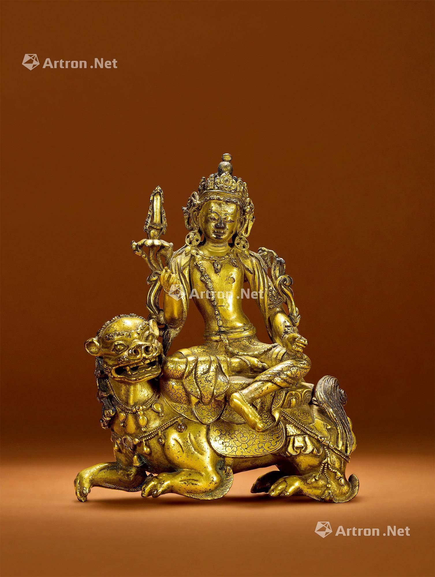 骑狮文殊菩萨像-大自在——佛教艺术品专场-雅昌拍卖