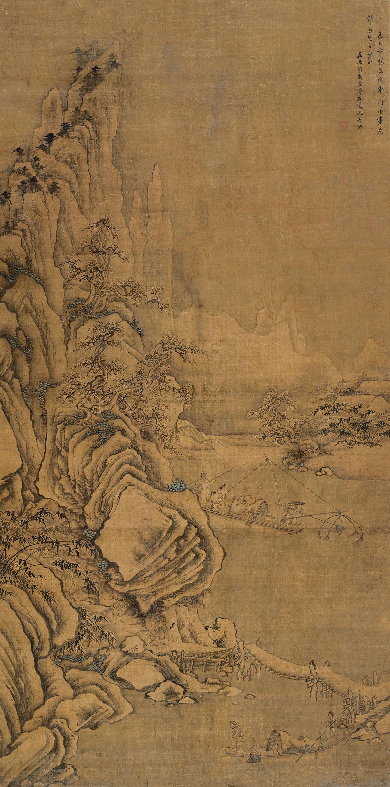 0449 1689年作 仿郭熙笔意 立轴 设色绢本