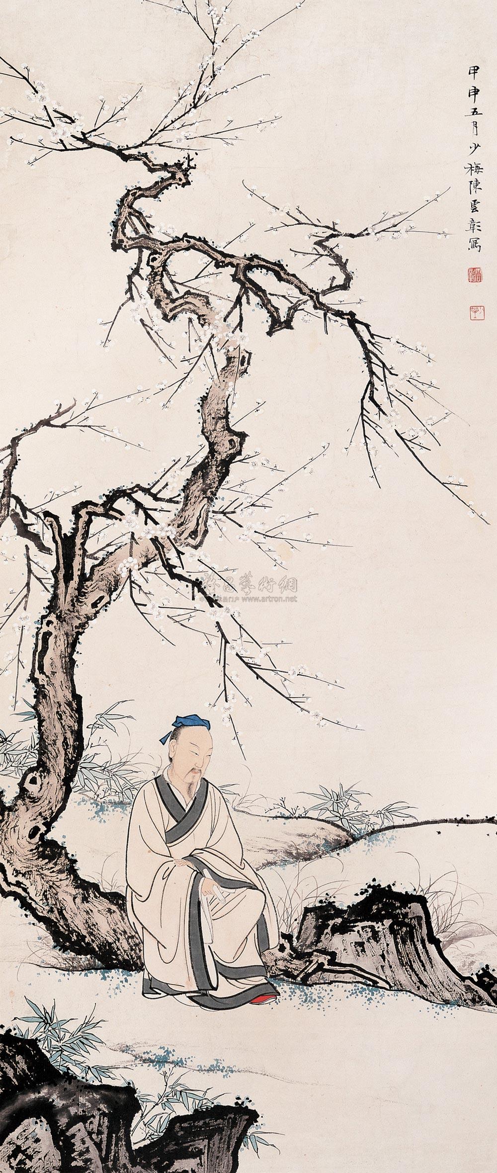 0126 梅花高士图 轴 纸本设色