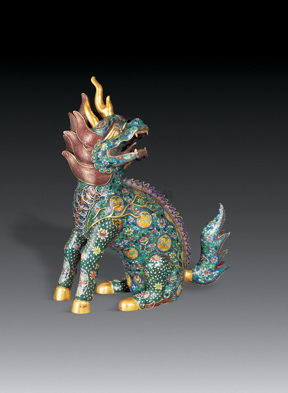 0268清乾隆掐丝珐琅麒麟