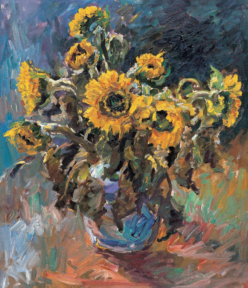 1763向日葵布面油画