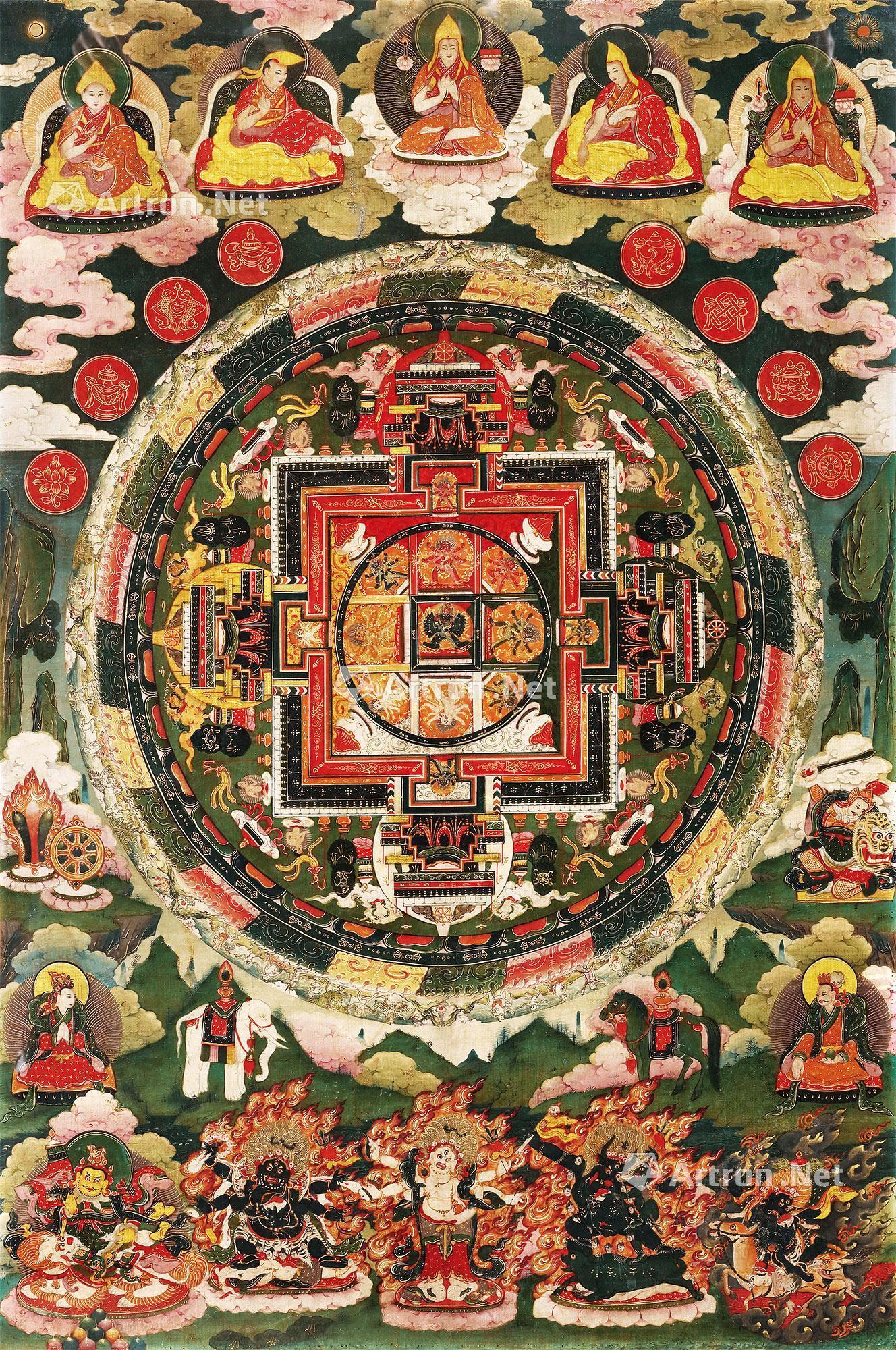 大威德金刚十三尊坛城唐卡-观福慧海——唐卡专场-雅昌拍卖