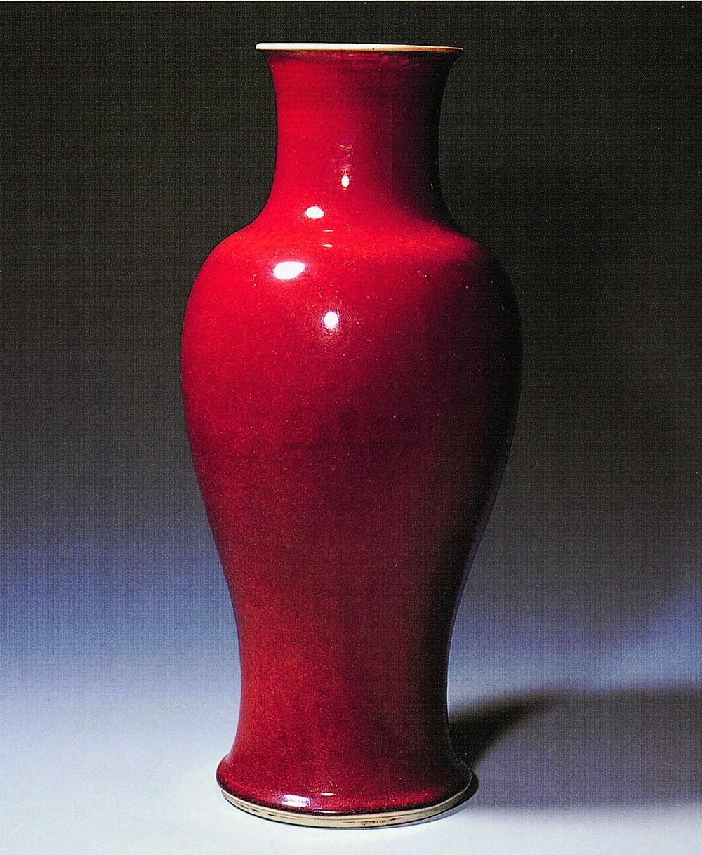 0717清康熙郎窑红釉观音尊