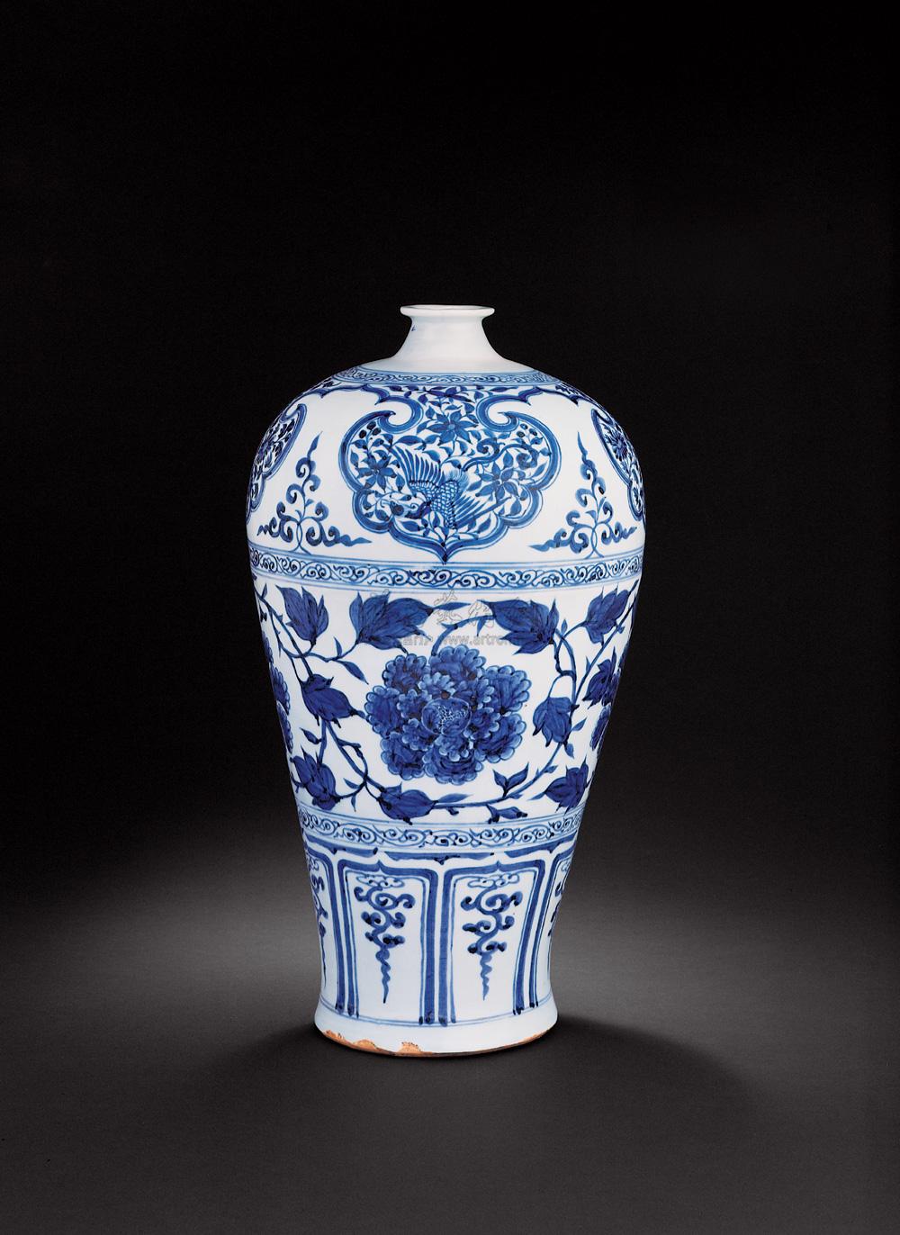 青花缠枝牡丹纹梅瓶-重要中国瓷器及工艺精品-雅昌拍卖
