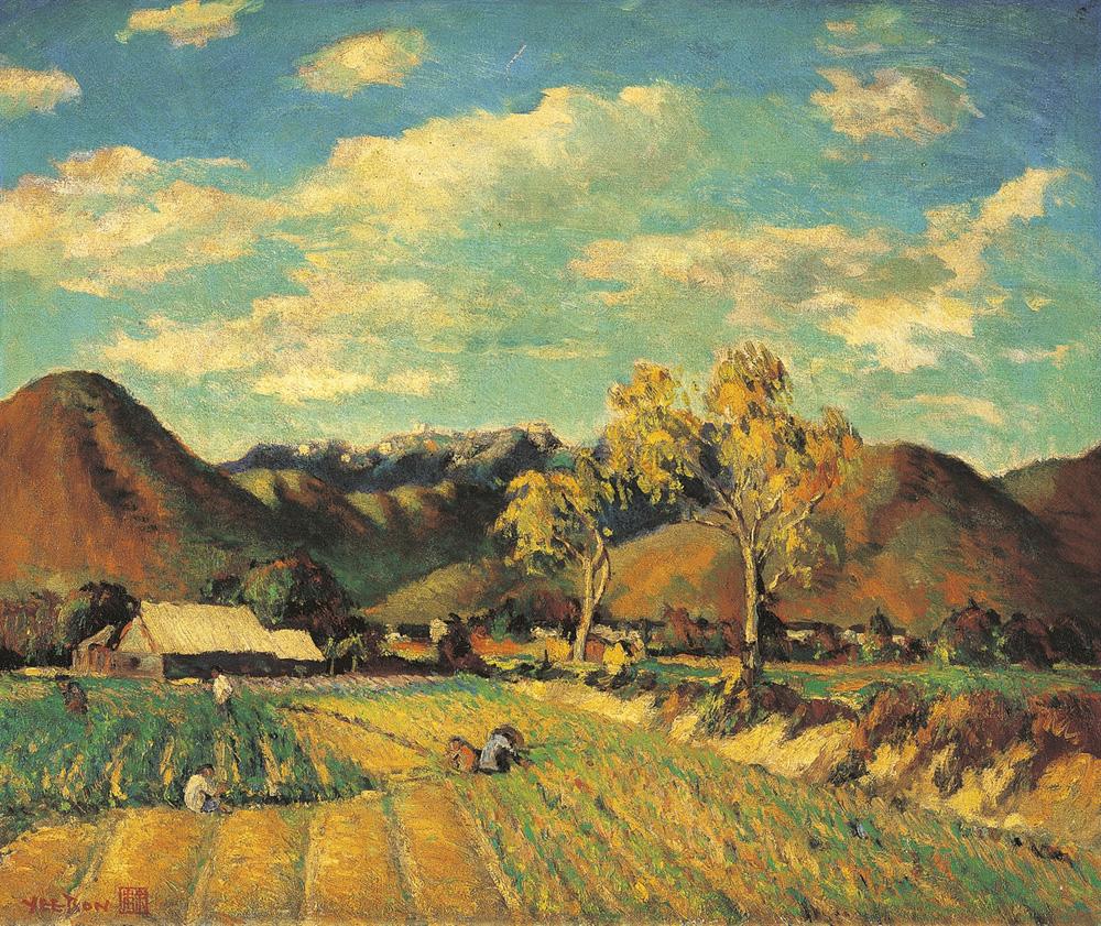 0657 乡村风景 油画 画布