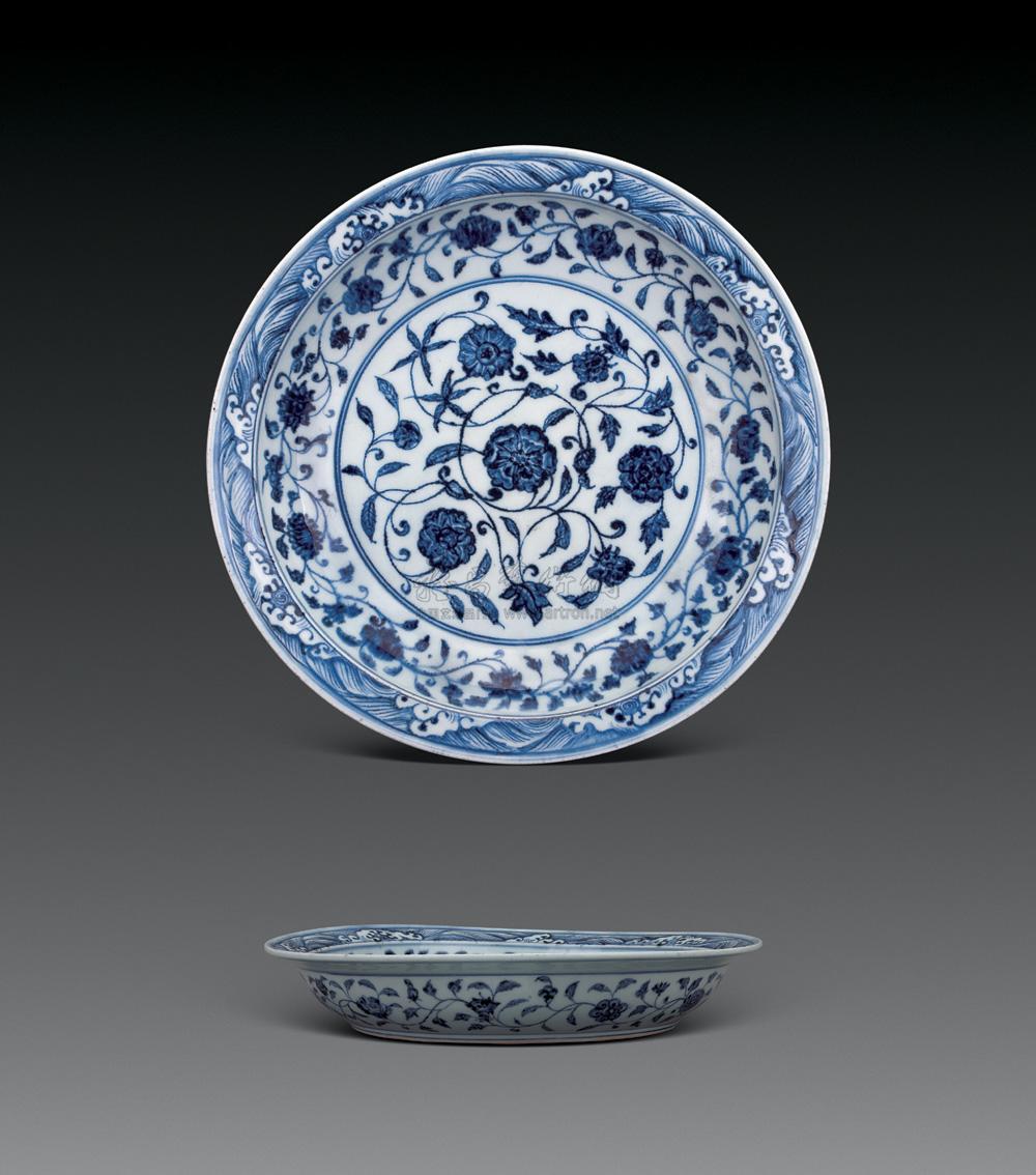 *0400 明宣德 青花缠枝莲纹盘