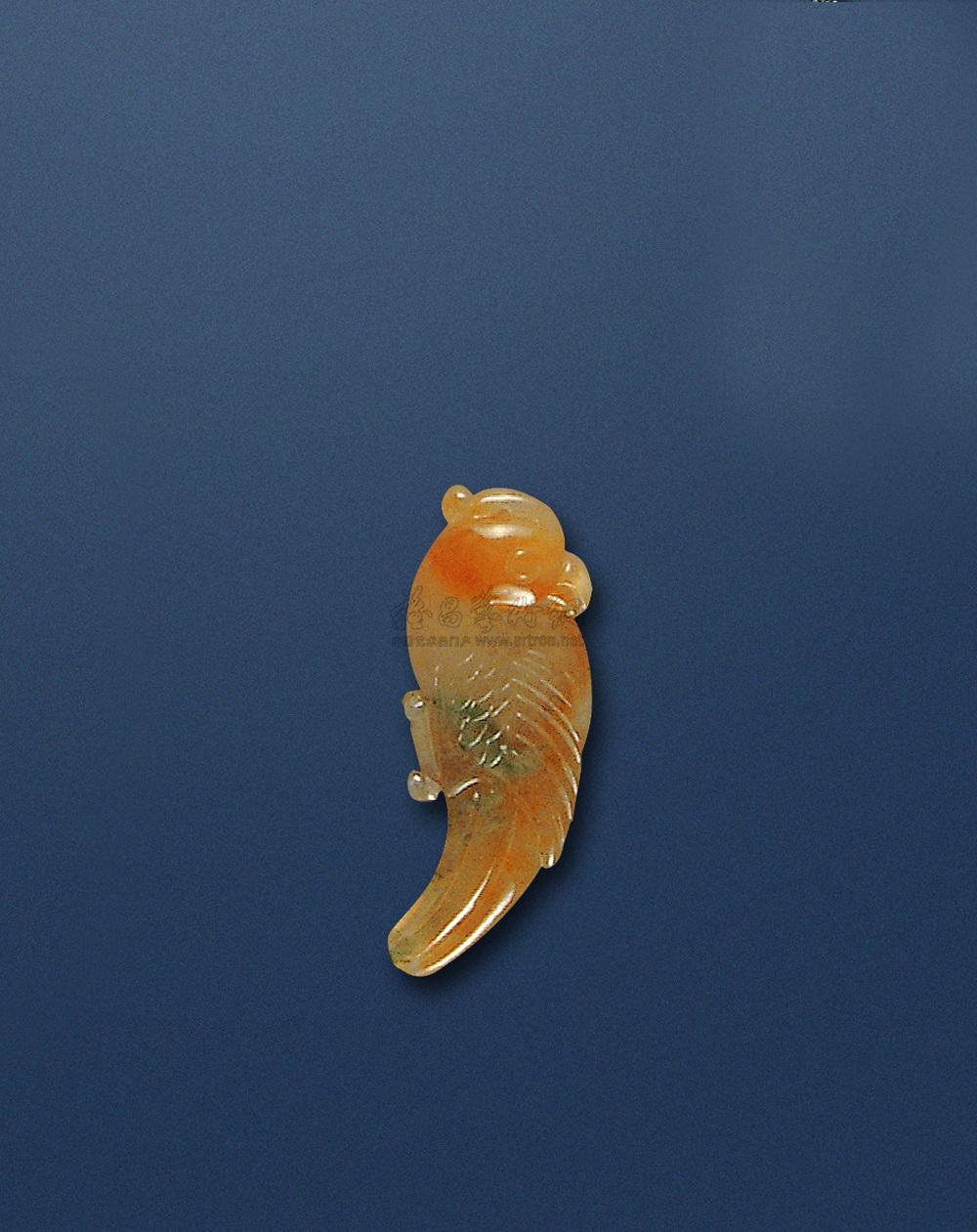 0268 黄翡雕鹦鹉吊坠 一件