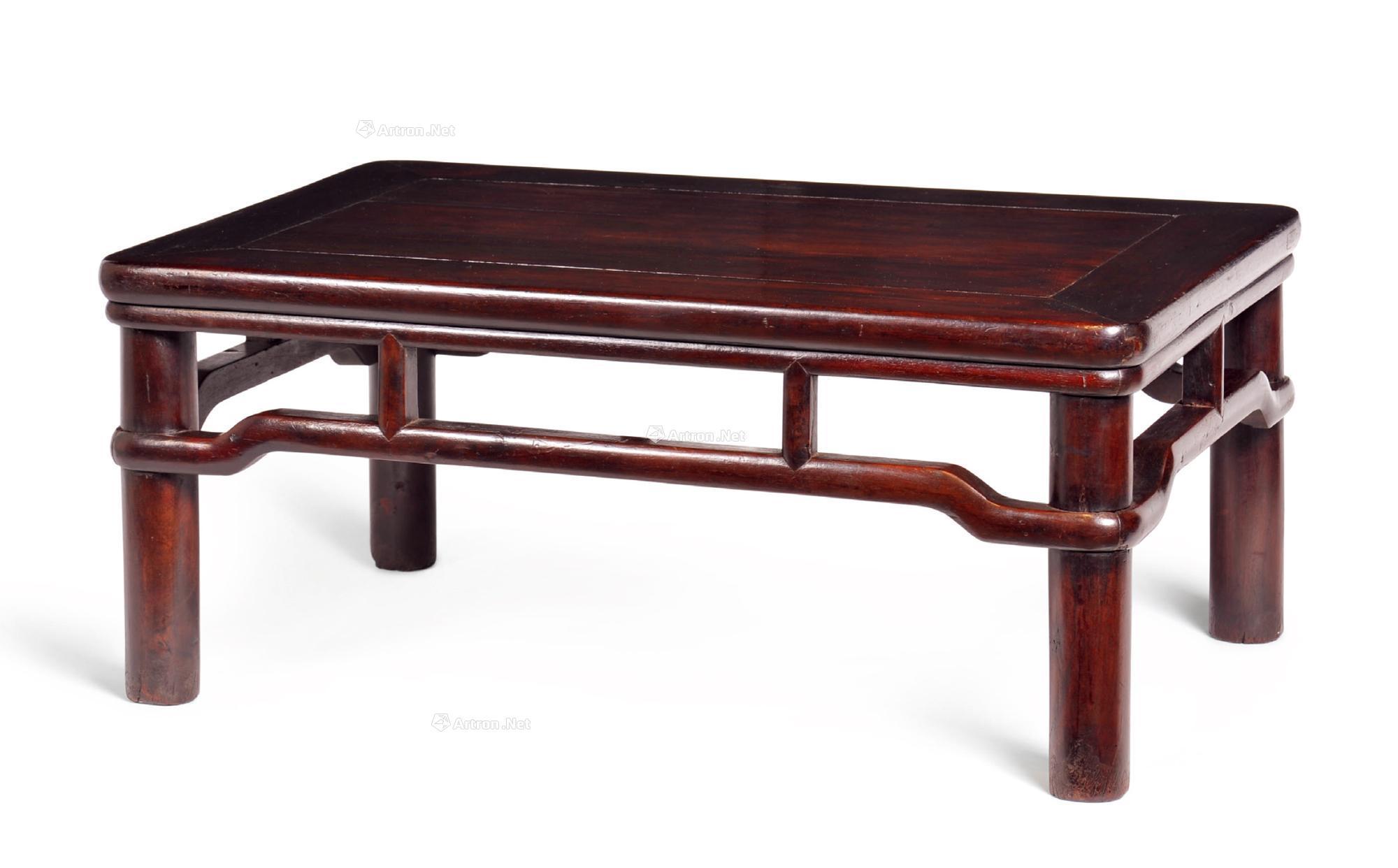 紫檀圆材矮老小炕桌-明式家具: 轻巧袖珍宝-雅昌拍卖