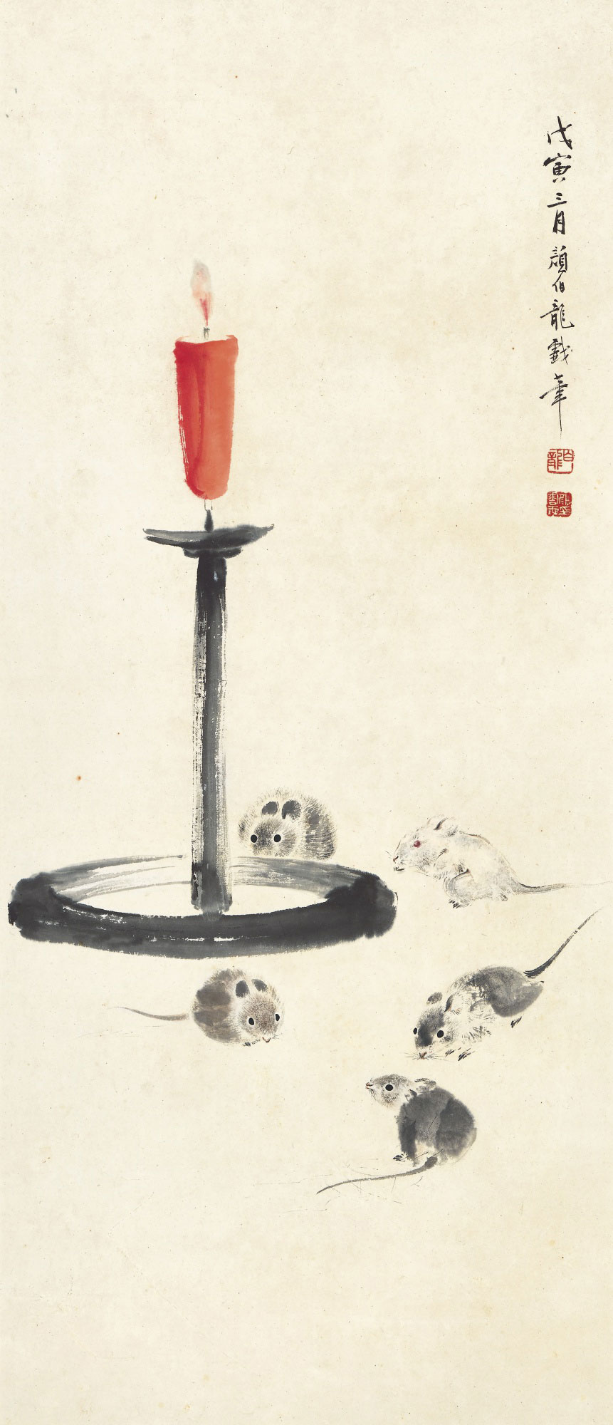 老鼠上烛台-中国书画-雅昌拍卖