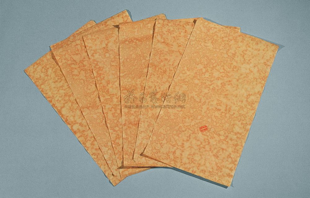 0068 清乾隆 仿金栗山藏经纸 (共六张)