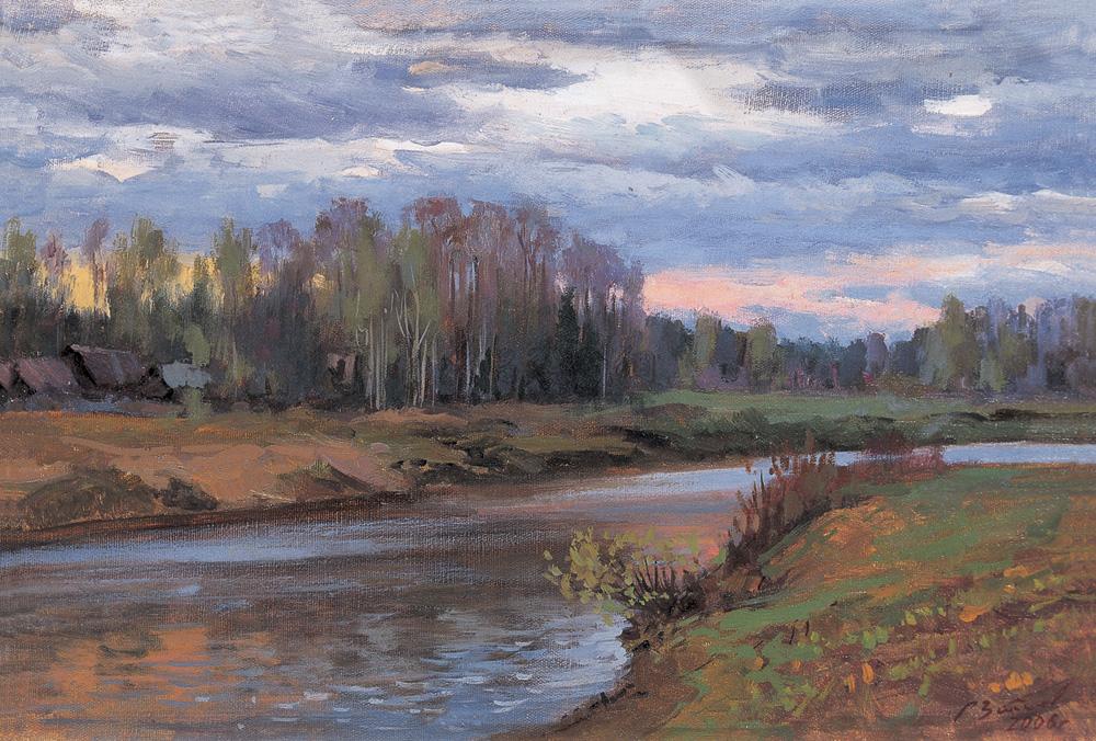 0921 寒冷的伏尔加河 布面 油画